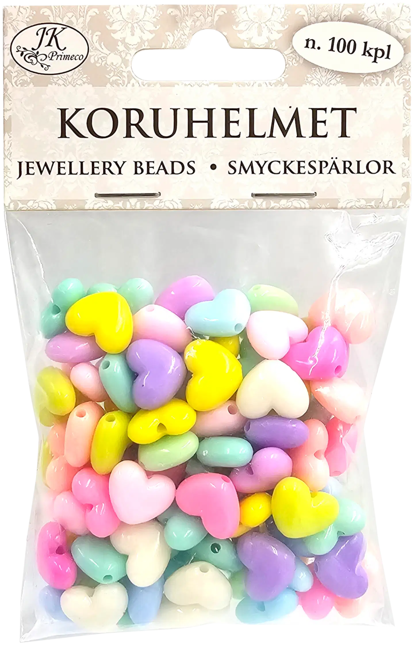 J.K. Primeco koruhelmet Sydän pastelli 100kpl