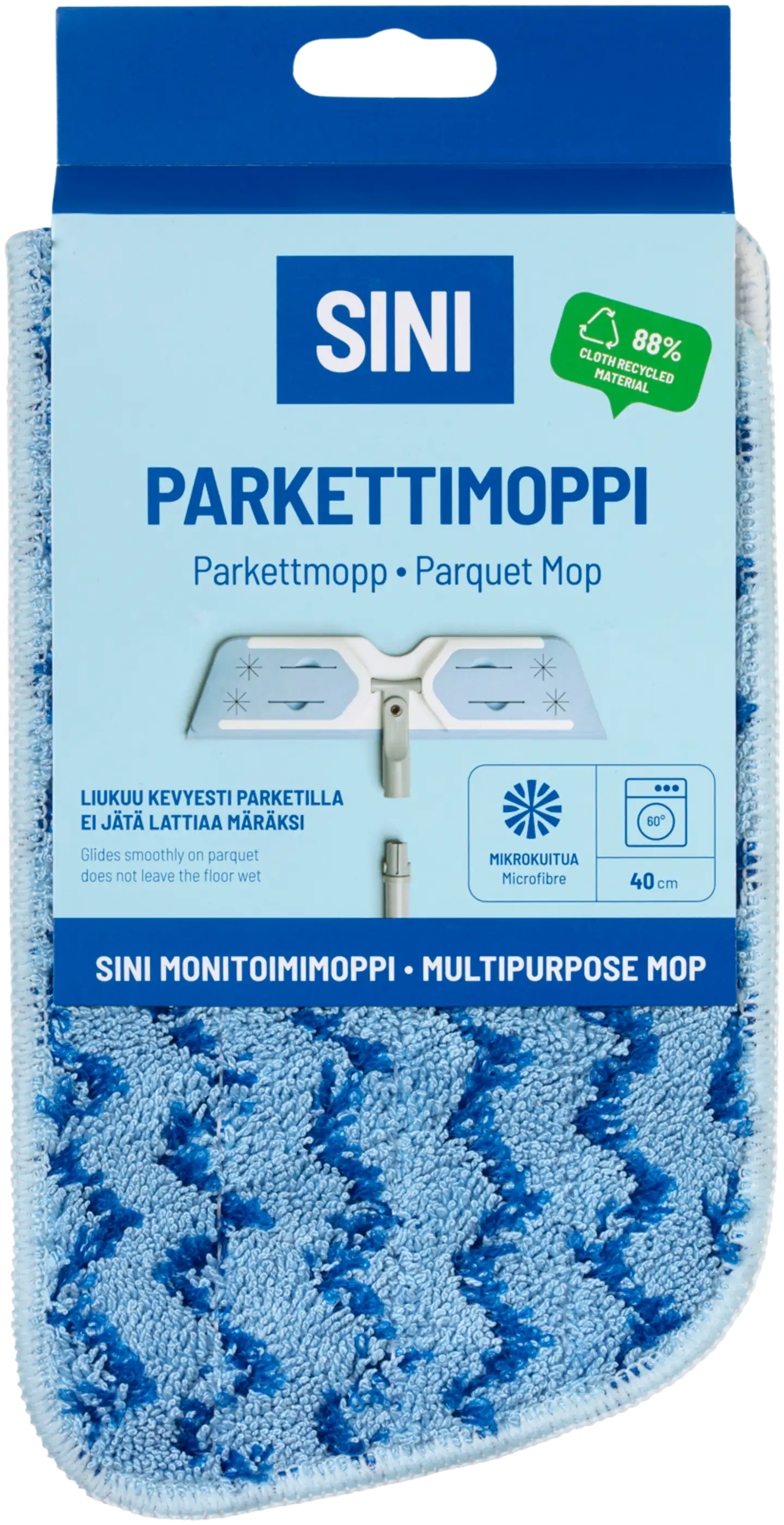 Sini parkettimoppi mikrokuitua - 1