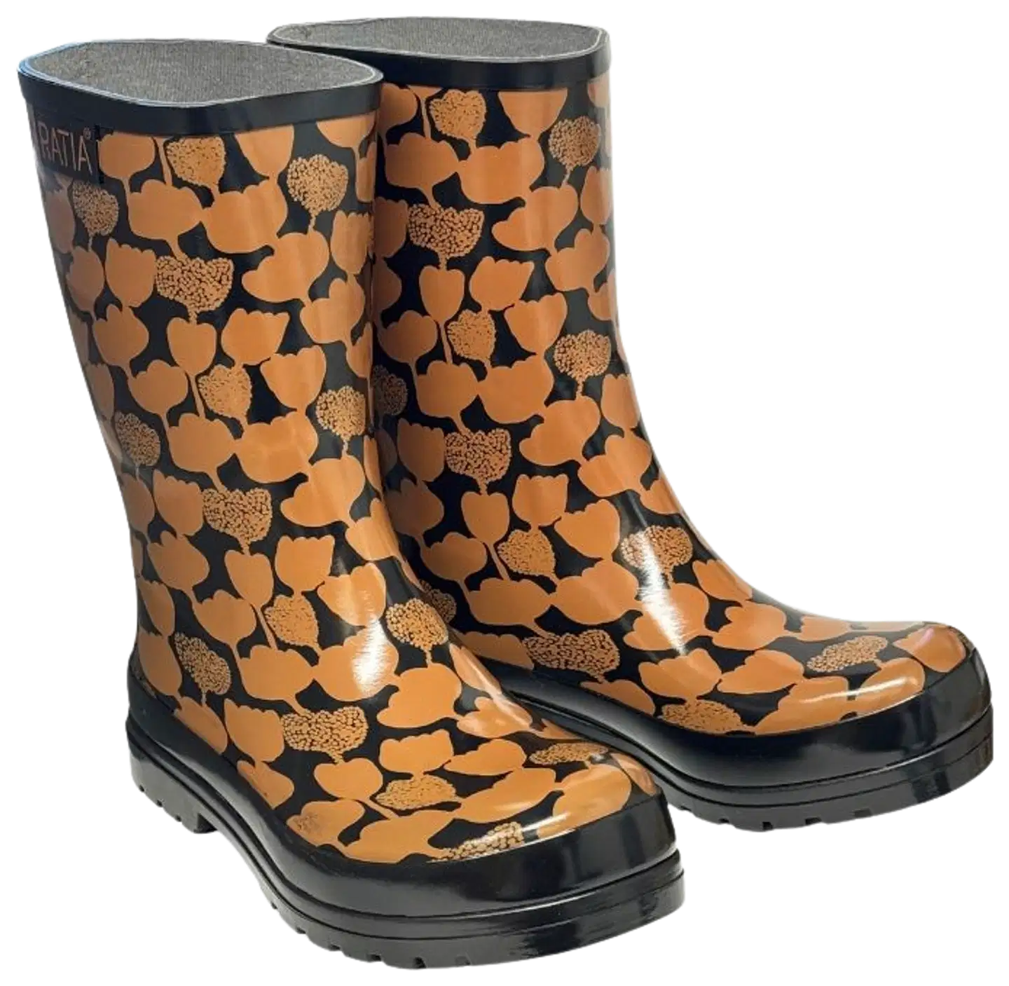 Ratia naisten kumisaapas Ulpukka Brown High - Musta/ruskea - 1