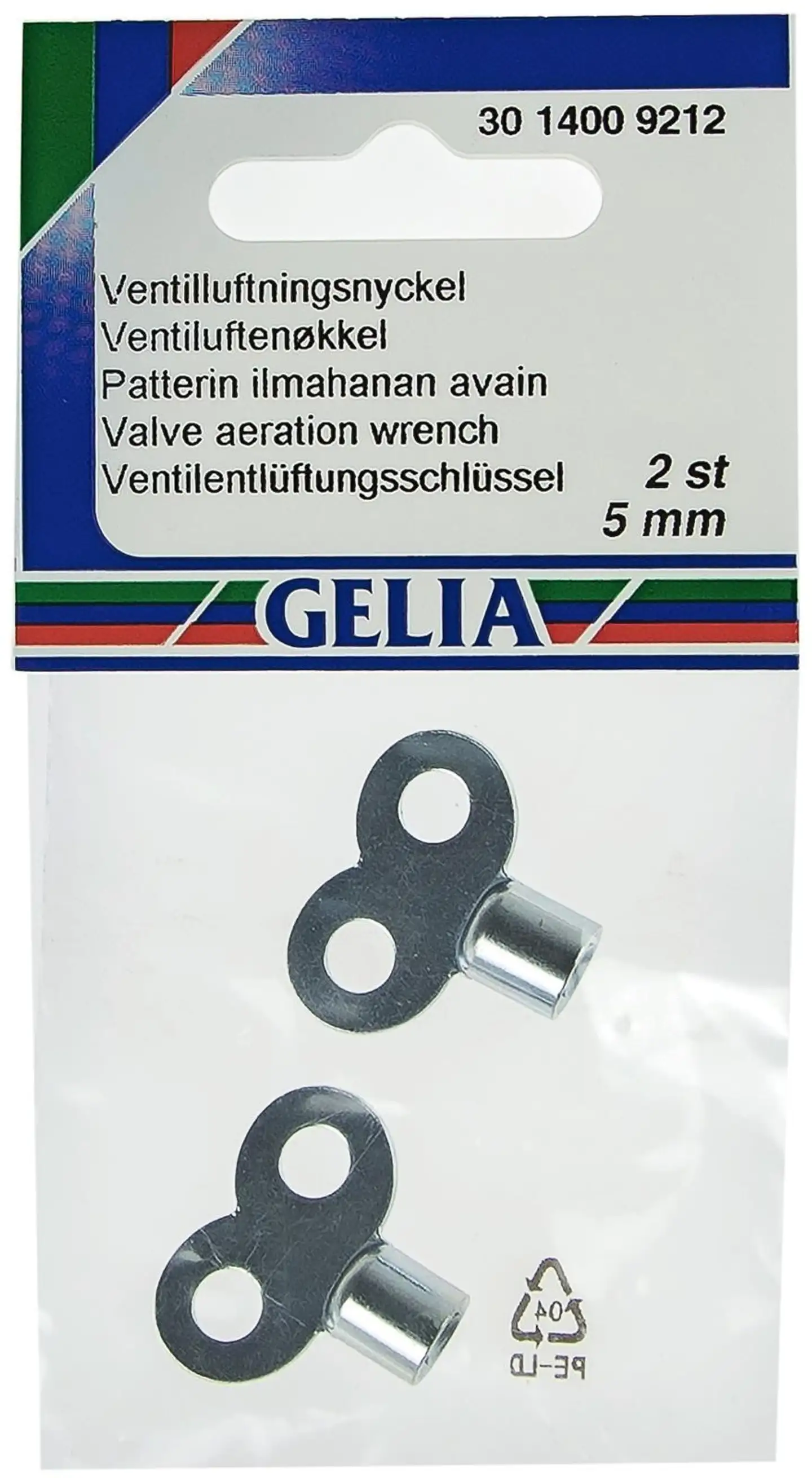 Gelia ilmaruuvin avain 5mm 2kpl