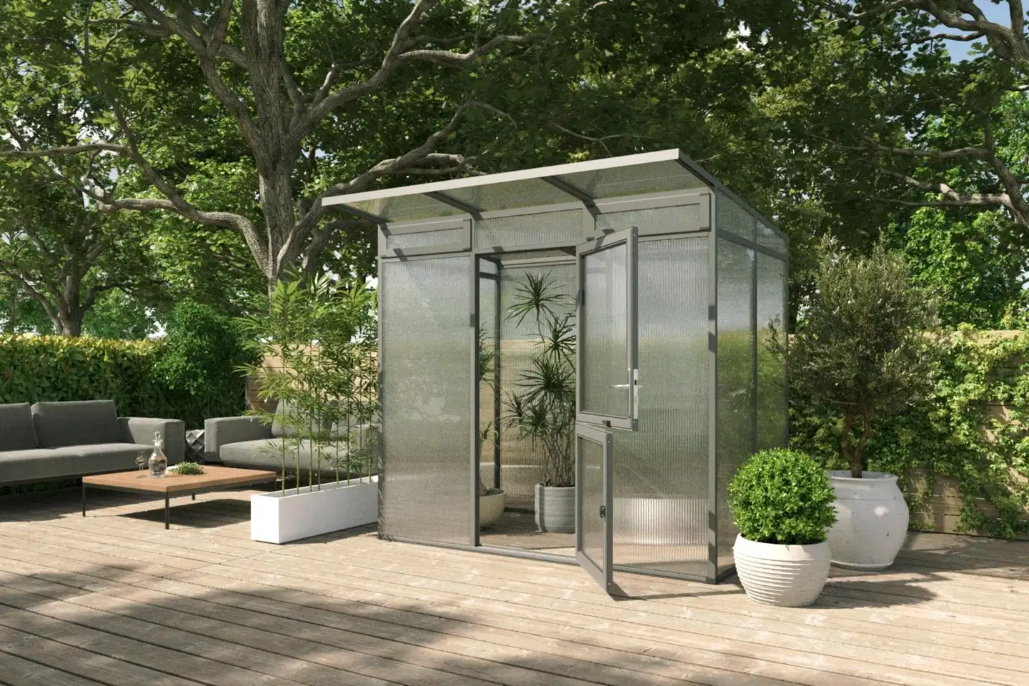 Kreative Gartentechnik kasvihuone Santini II-S 3,5 m2 antrasiitinharmaa - 3