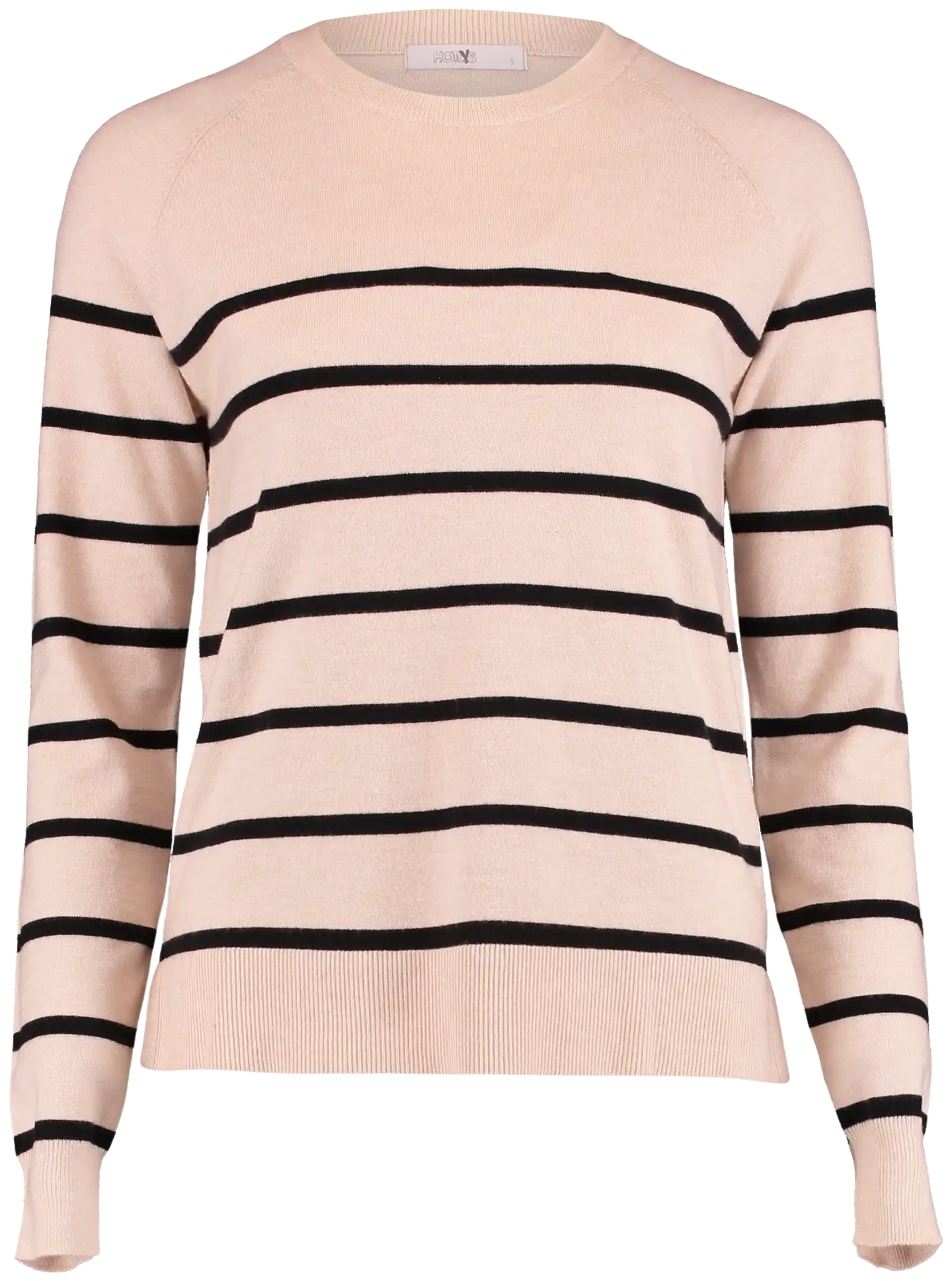 Hailys naisten raidallinen neule Lika - beige/black stripe - 1