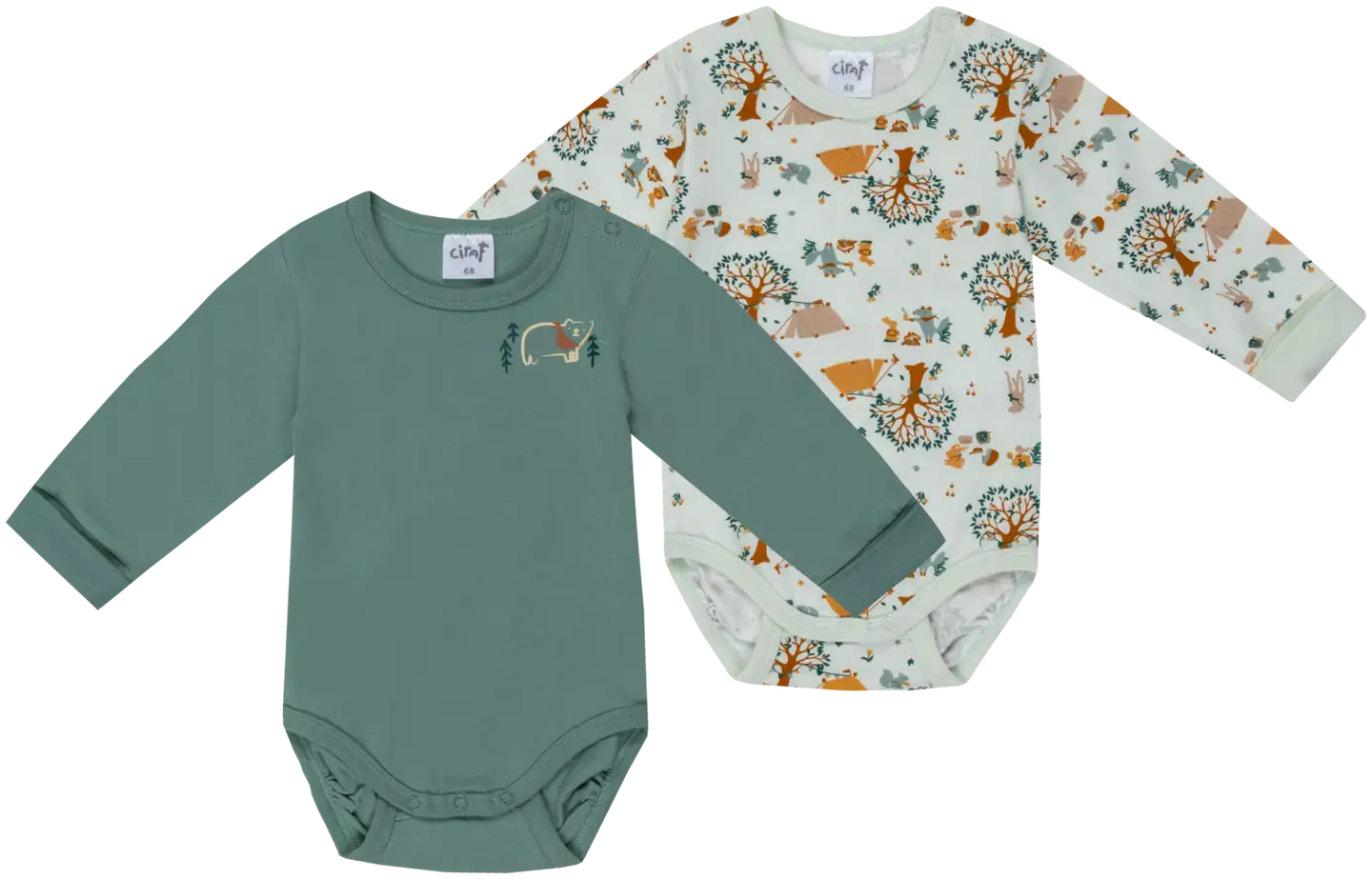 Ciraf vauvojen body Retkellä 250B260106 2-pack - 16-5808tcx iceberg green - 1