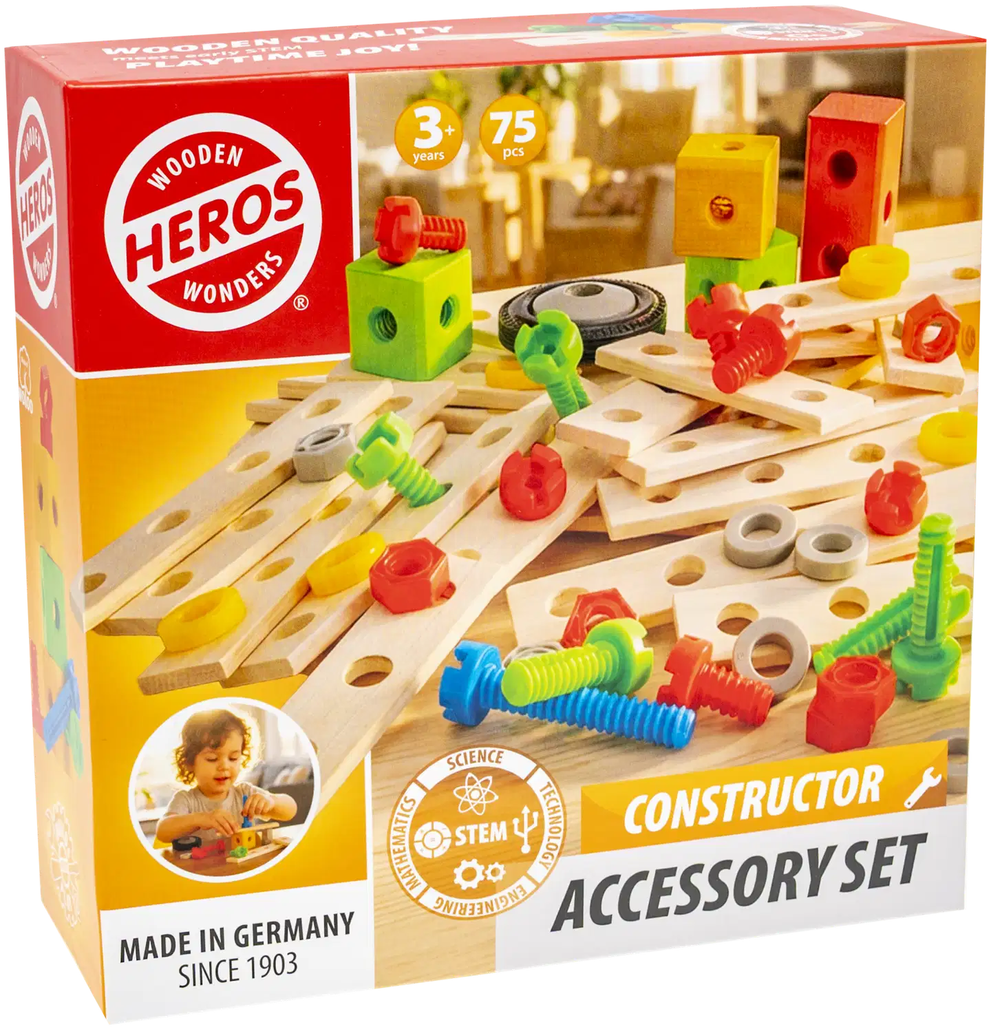 Heros Rakennussarja Constructor Rakentajan lisälajitelma 75 osaa - 1