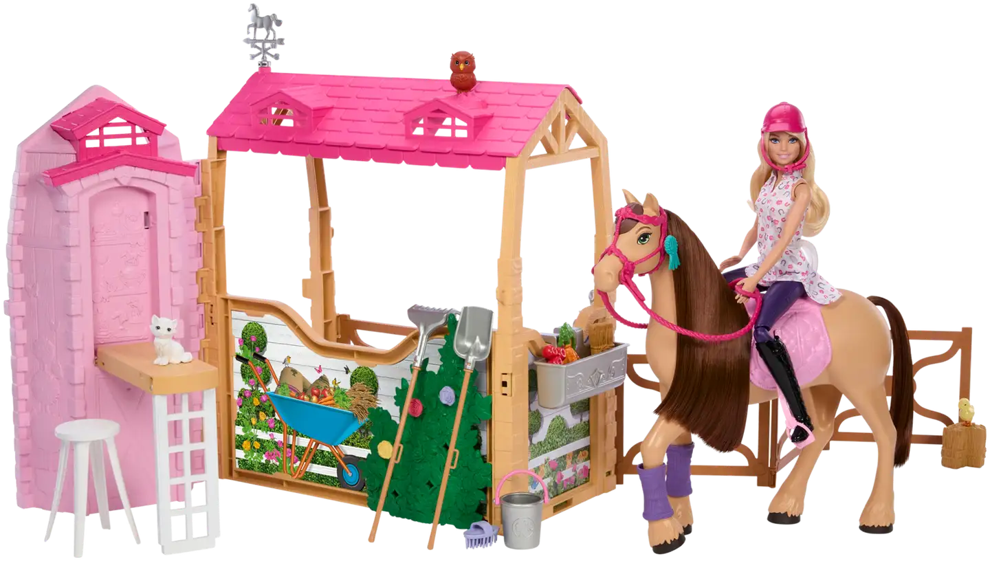 Barbie Ultimate Stable ratsutalli, nukke ja poni leikkisetti - 1