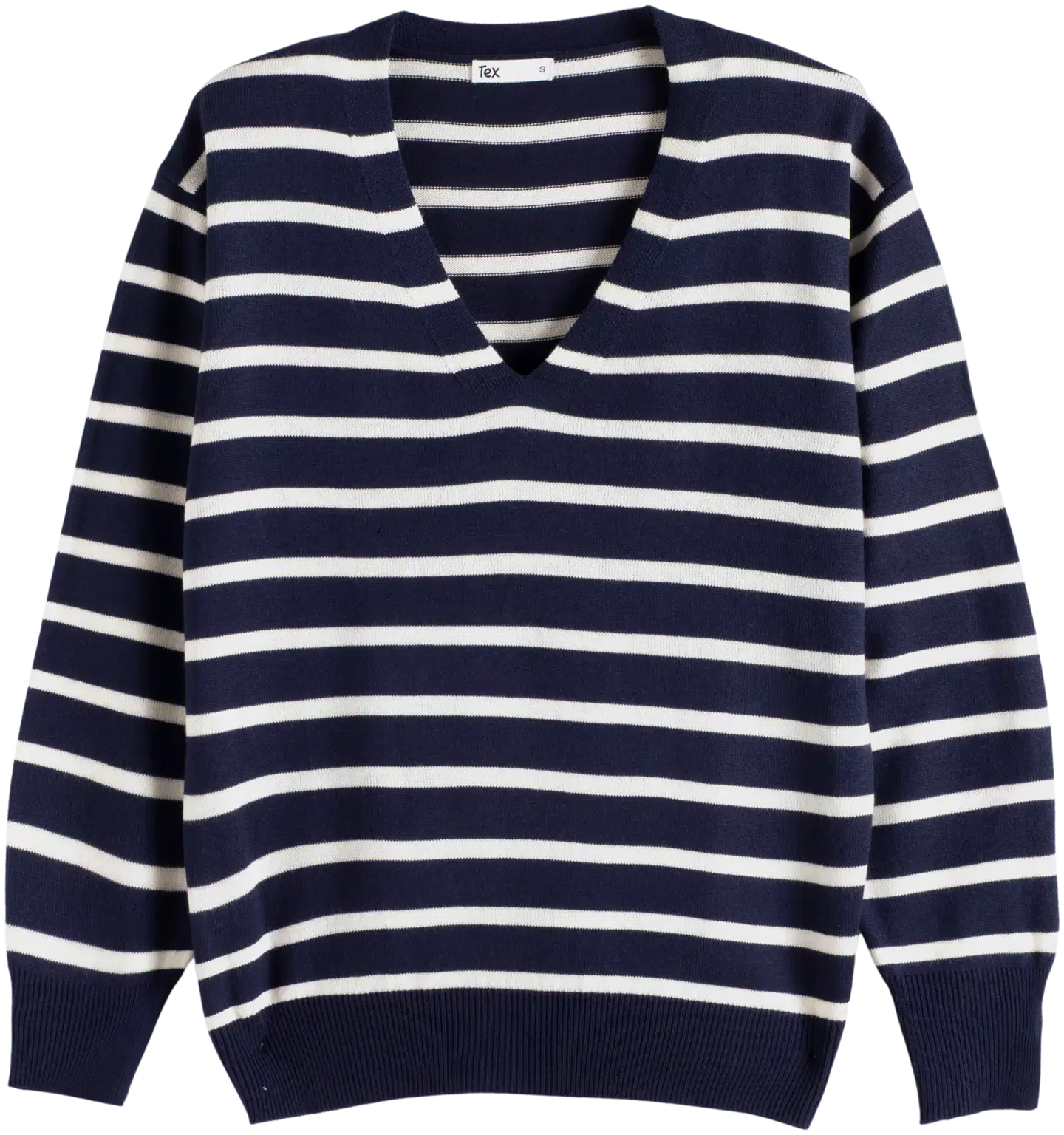 TEX naisten neulepusero V-kaulus I286107 - NAVY 2 - 5