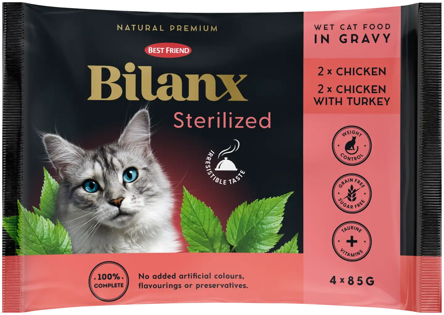 Best Friend Bilanx Sterilized lajitelma kastikkeessa 4x85 g