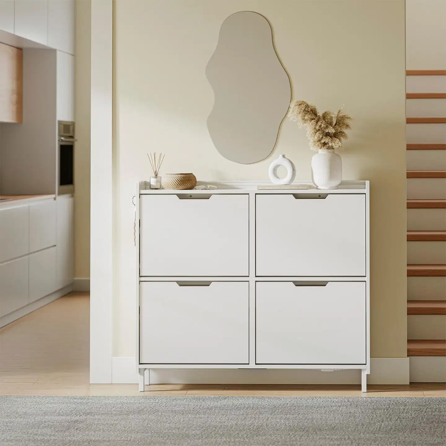 SoBuy kenkäkaappi valkoinen FSR100-E-W - 6