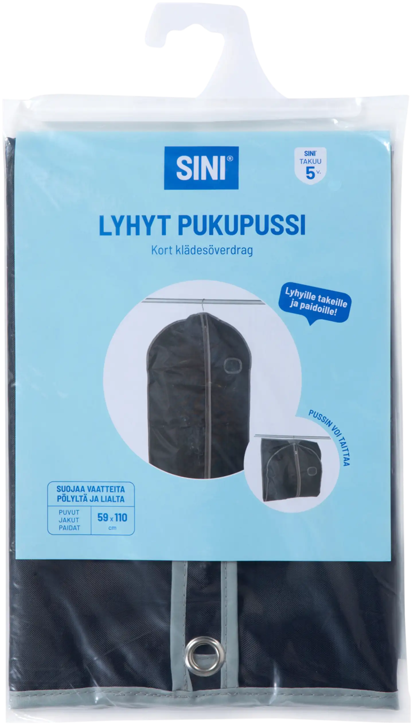 Sini lyhyt pukupussi 110 x 60 cm