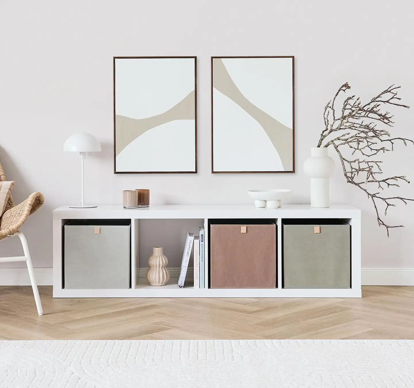 Zeller säilytyslaatikko kuitukangas harmaa - 5