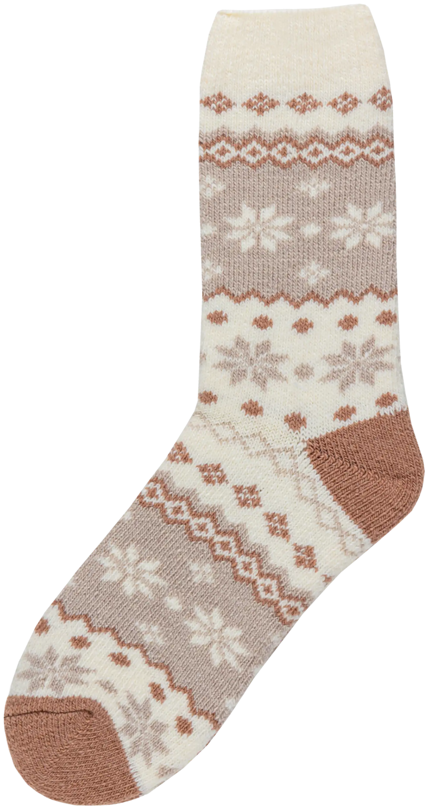 House naisten villasukat 214H322513 - Taupe/off white - 1