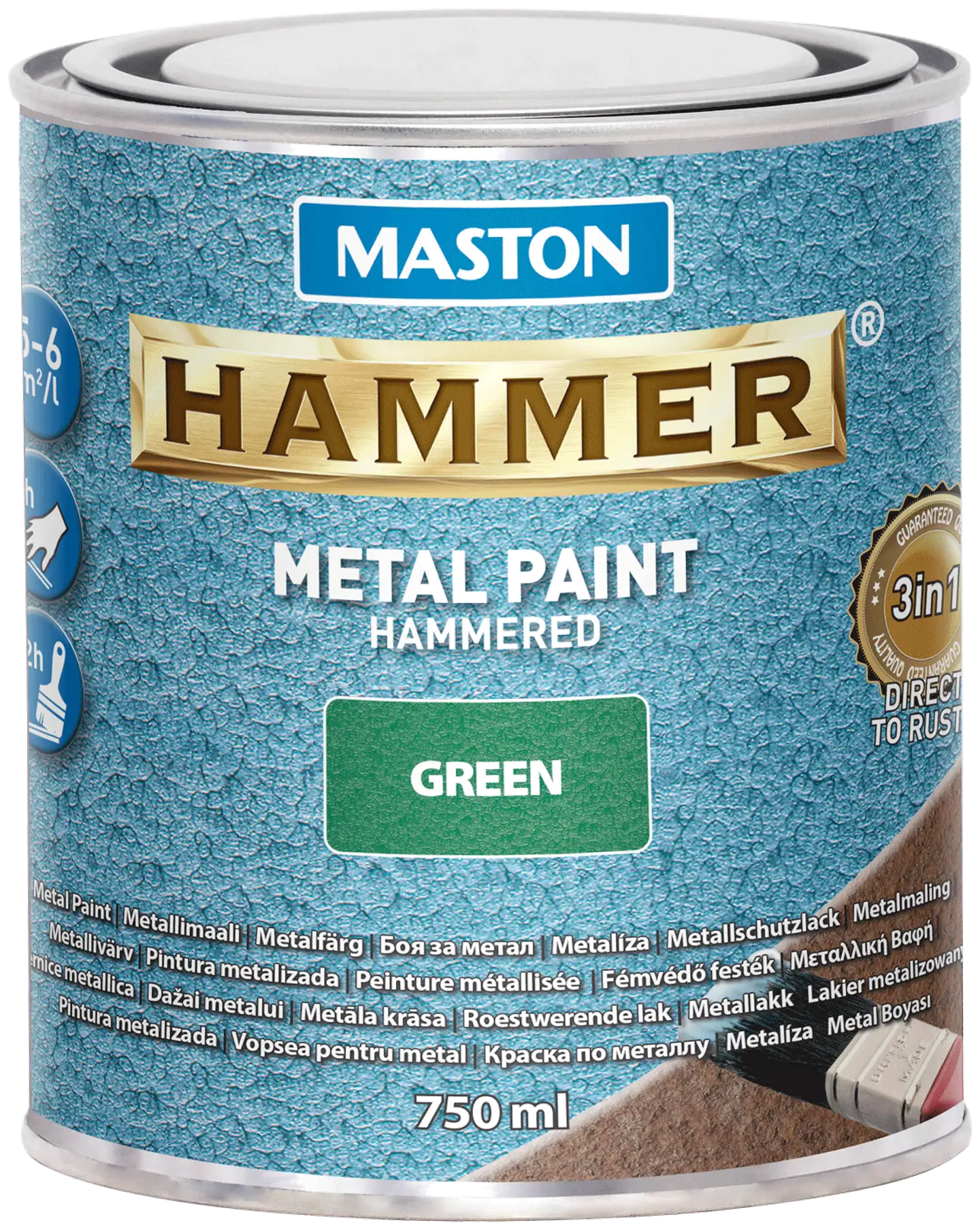 Maston metallimaali Hammer Vasaralakka vihreä 750 ml - 1