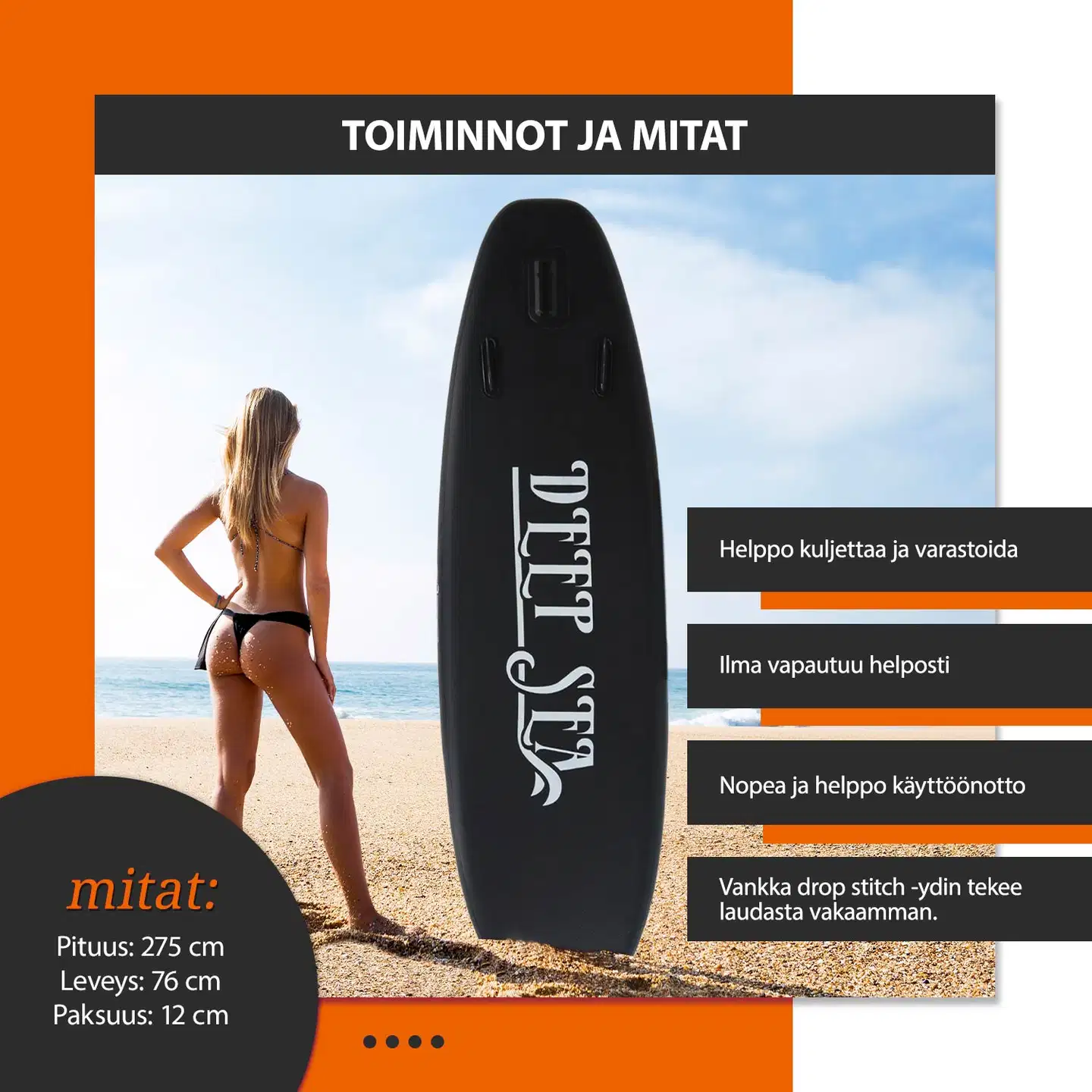 Deep Sea SUP-lautasetti Standard, musta - 5