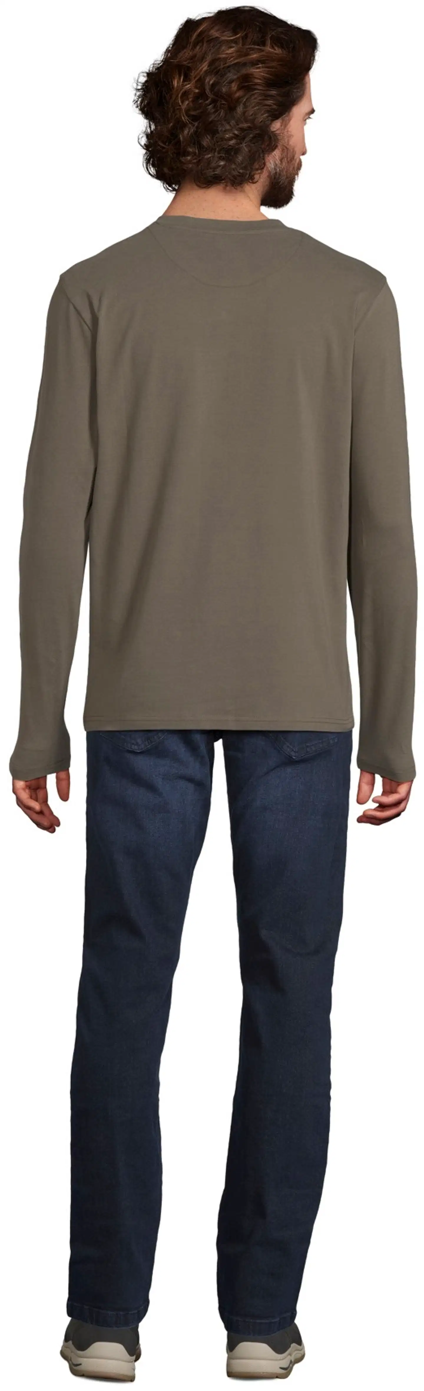 House miesten trikoopusero henley-pääntiellä 195HB28251 - Black olive - 3
