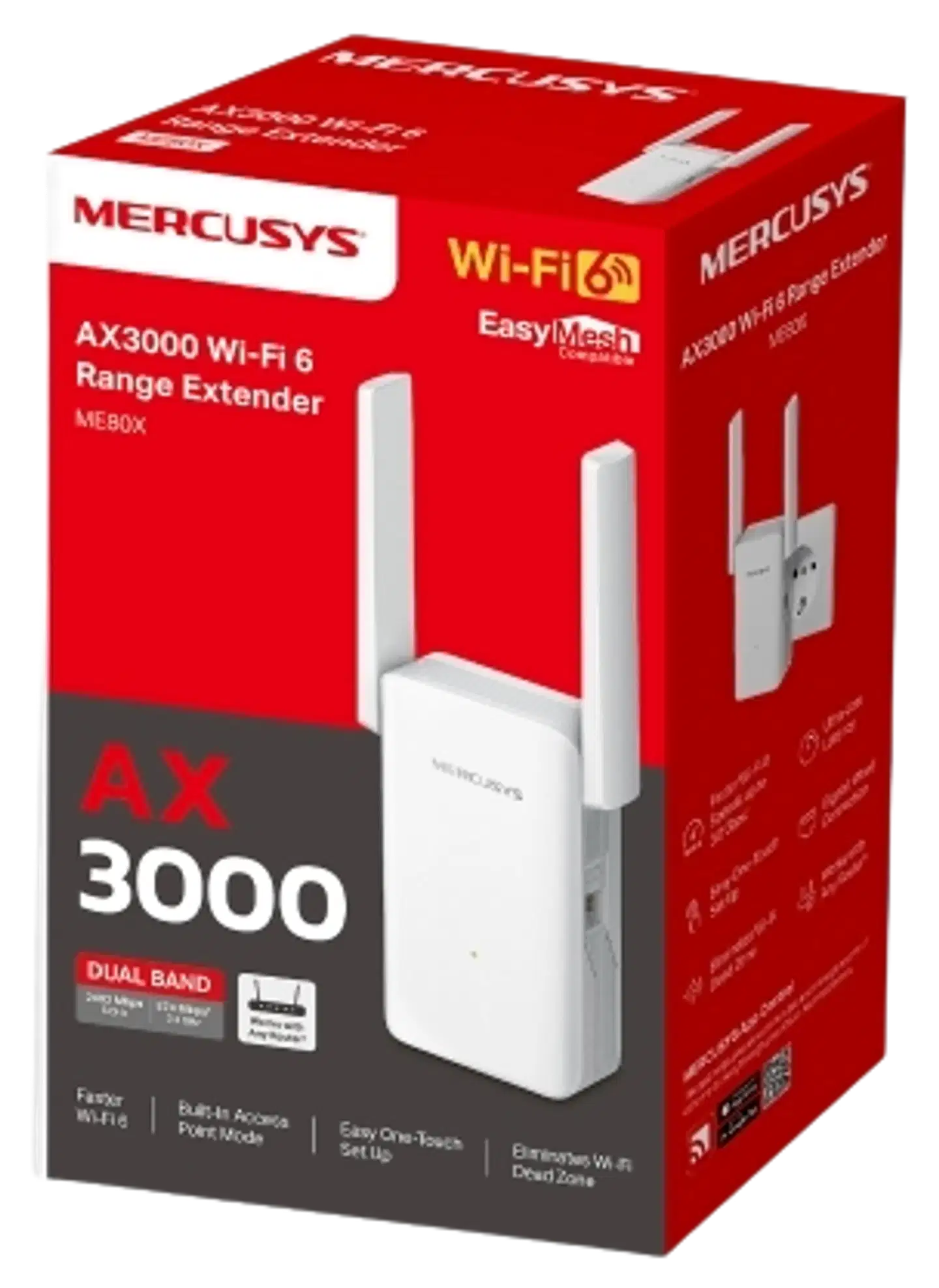 Mercusys ME80X AX3000 Dual-band -WiFi6 -kantamalaajennin - 3