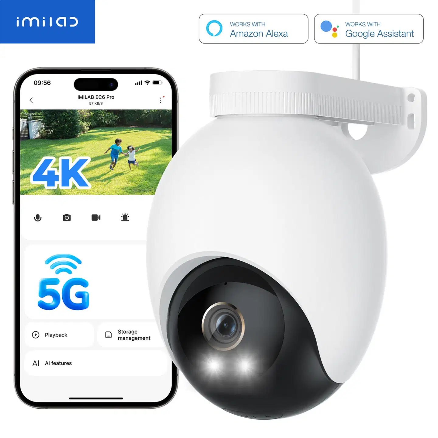 Imilab EC6 Pro 4K WiFi -valvontakamera ulkokäyttöön CMSXJ120A - 4