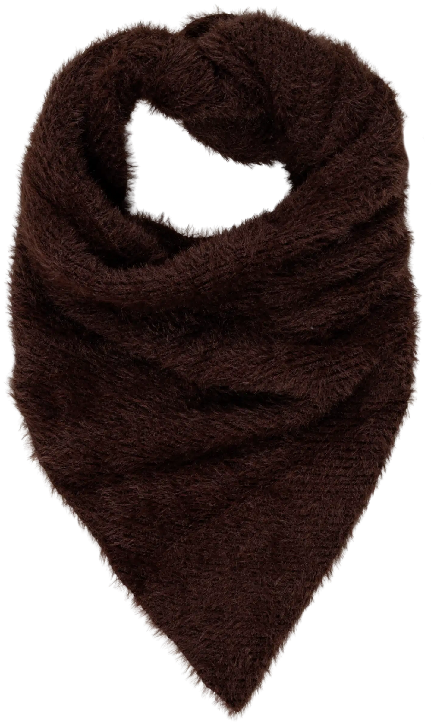 WKLY. naisten kolmiohuivi fluffy 219W322613 - dk.brown