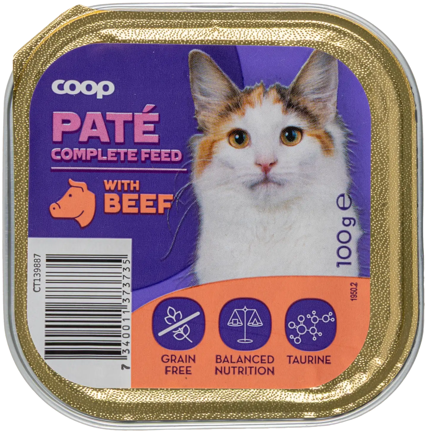 Coop nautaa sisältävä patee täysikasvuisille kissoille 100 g