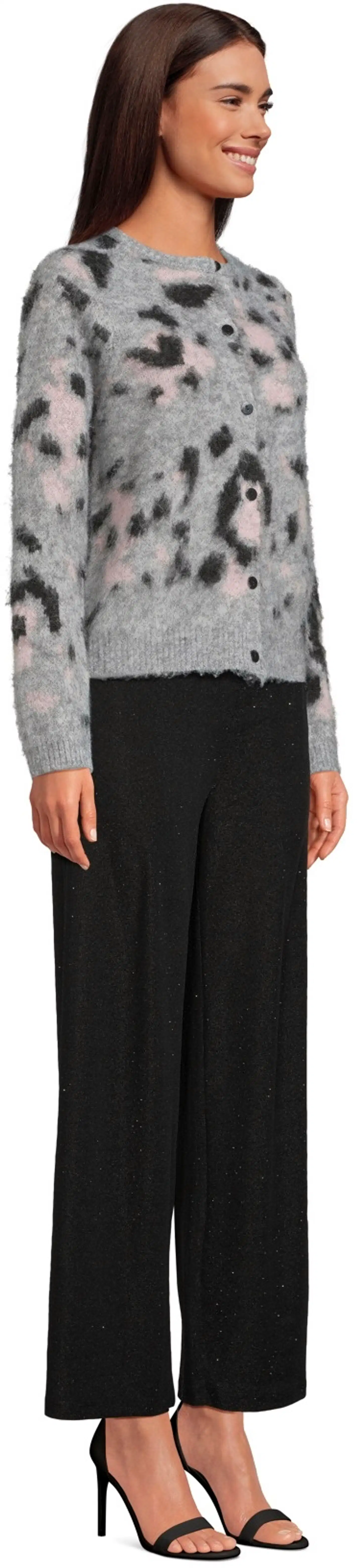 WKLY. naisten intarsia-neuletakki, harjattu pehmeä pörröpinta, villasekoite 213W312680 - MULTI COLOR - 4