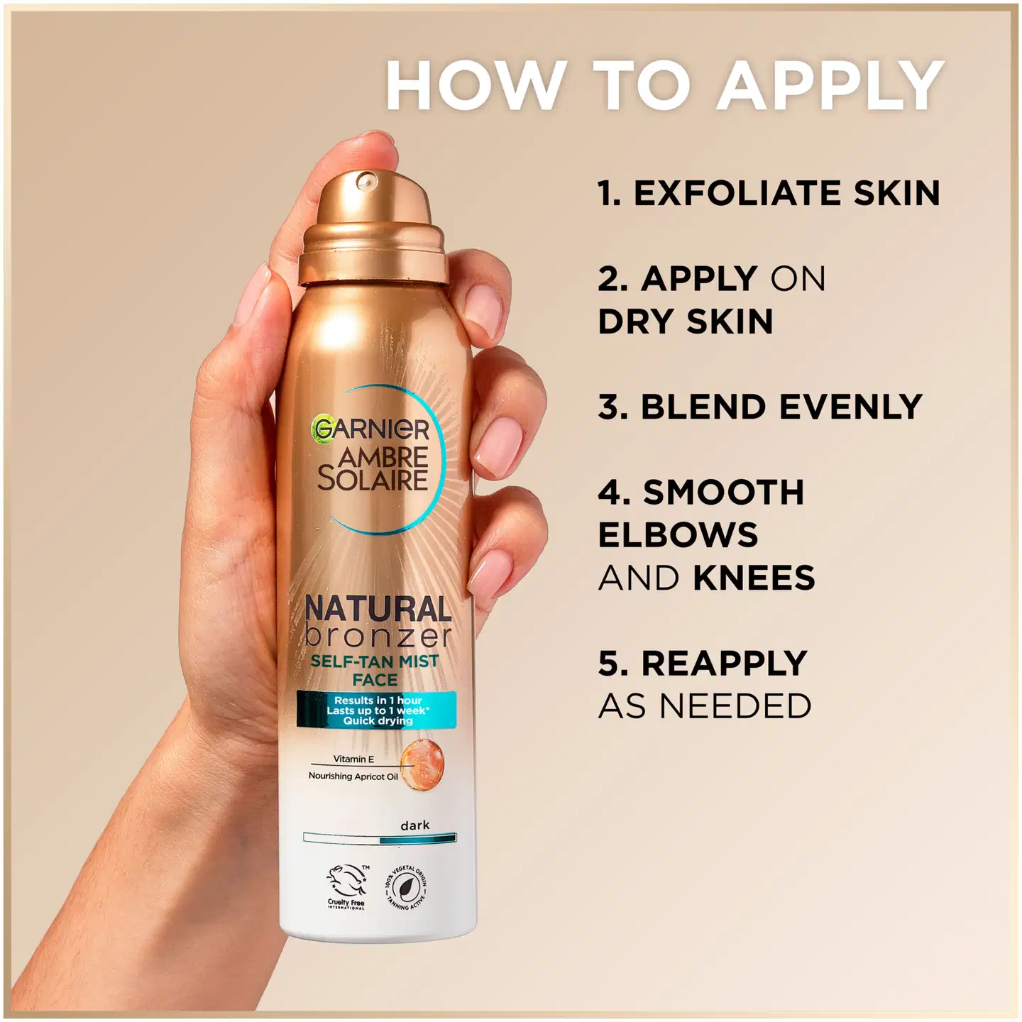 Garnier Ambre Solaire Natural Bronzer itseruskettava normaalille iholle 75 ml - 2