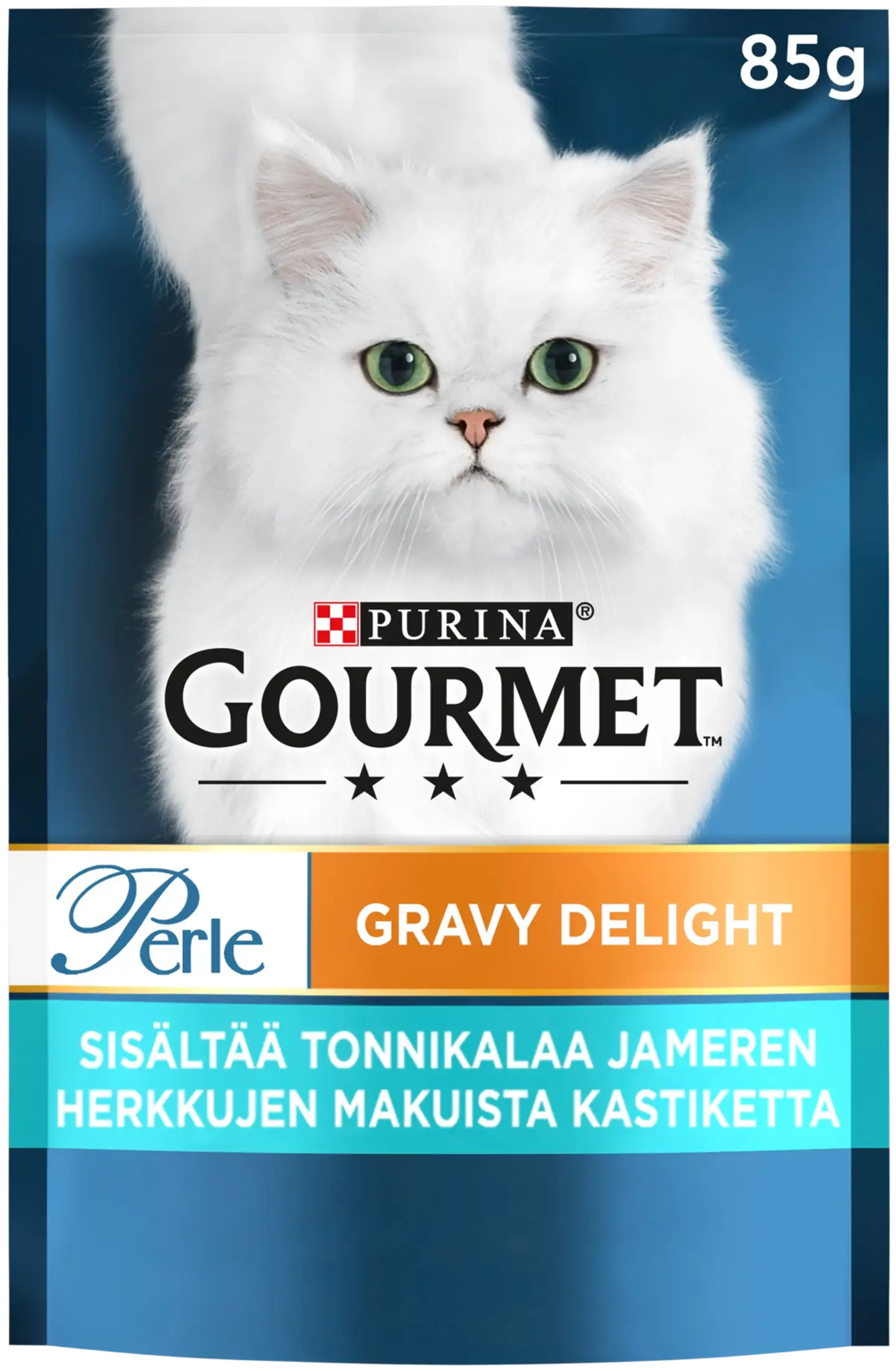 Gourmet 85 g Perle Gravy Delight tonnikalaa ja meren herkkujen makuista kastiketta kissanruoka