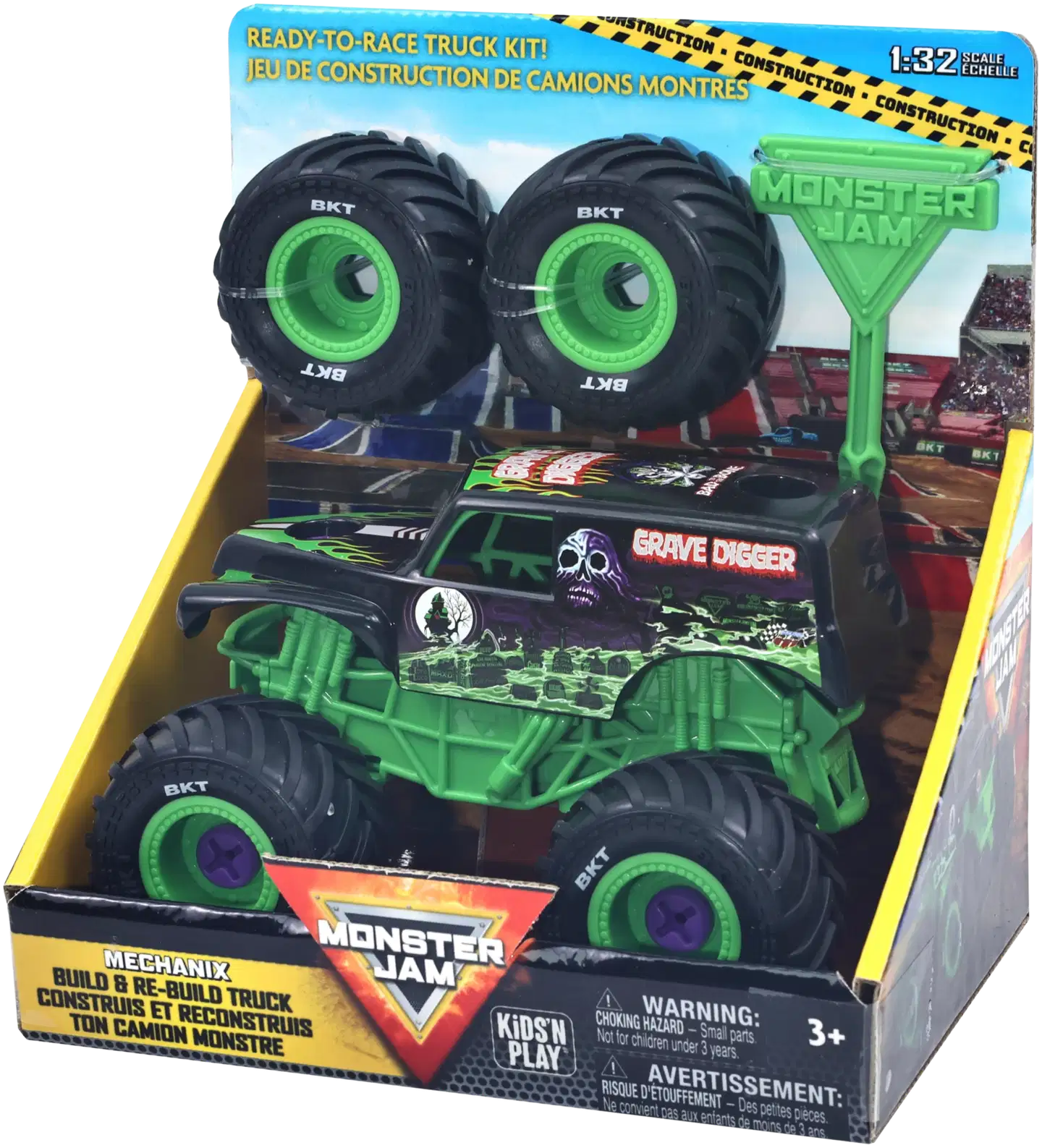 Monster Jam Mechanix 1:32 Kokoa ja Pura lajitelma.