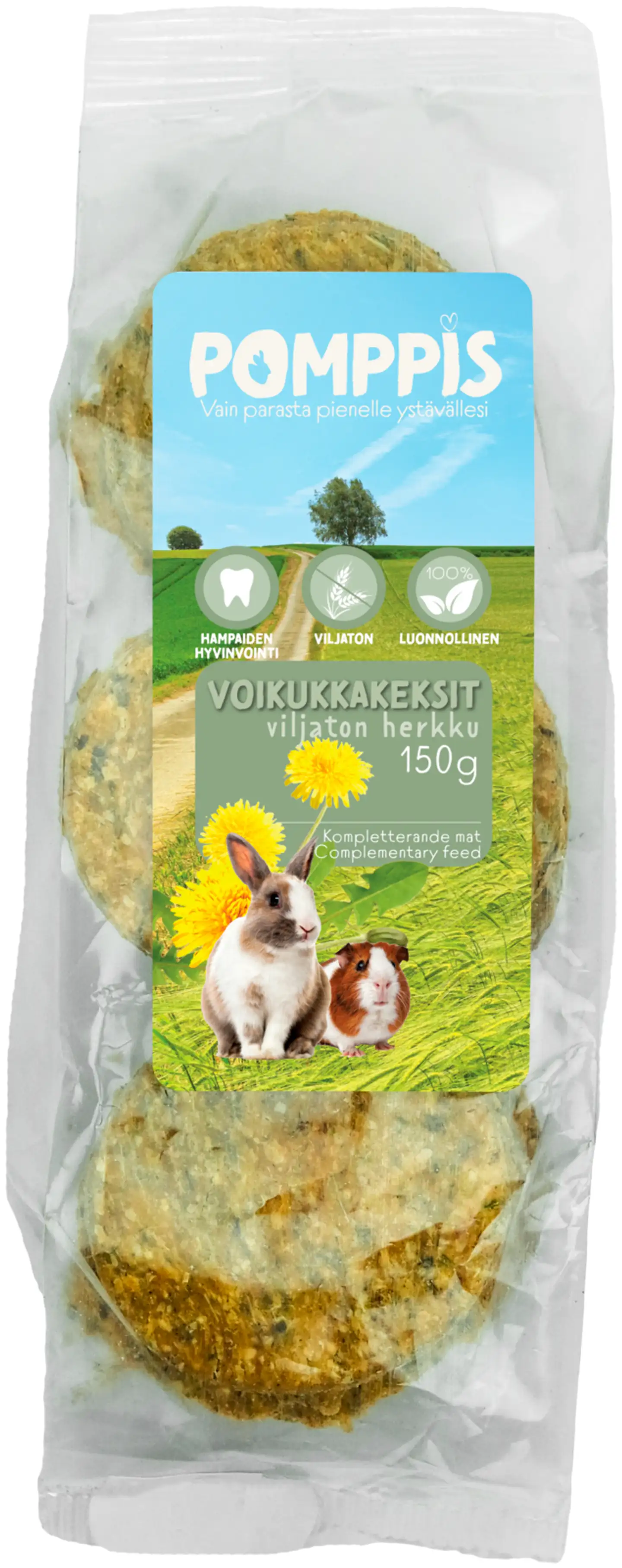 Pomppis jyrsijän viljaton voikukkakeksit 150g - 1