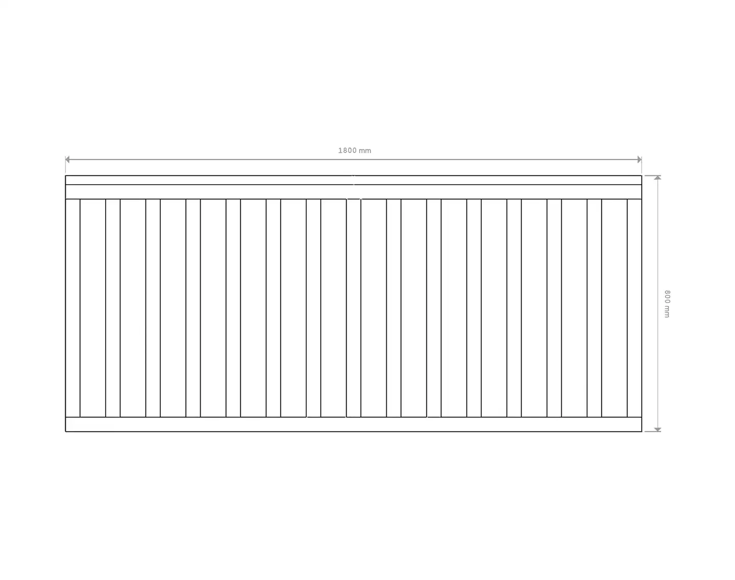 Miljöörakennus aitaelementti pysty rima, r, 180x80x9,5 - 3