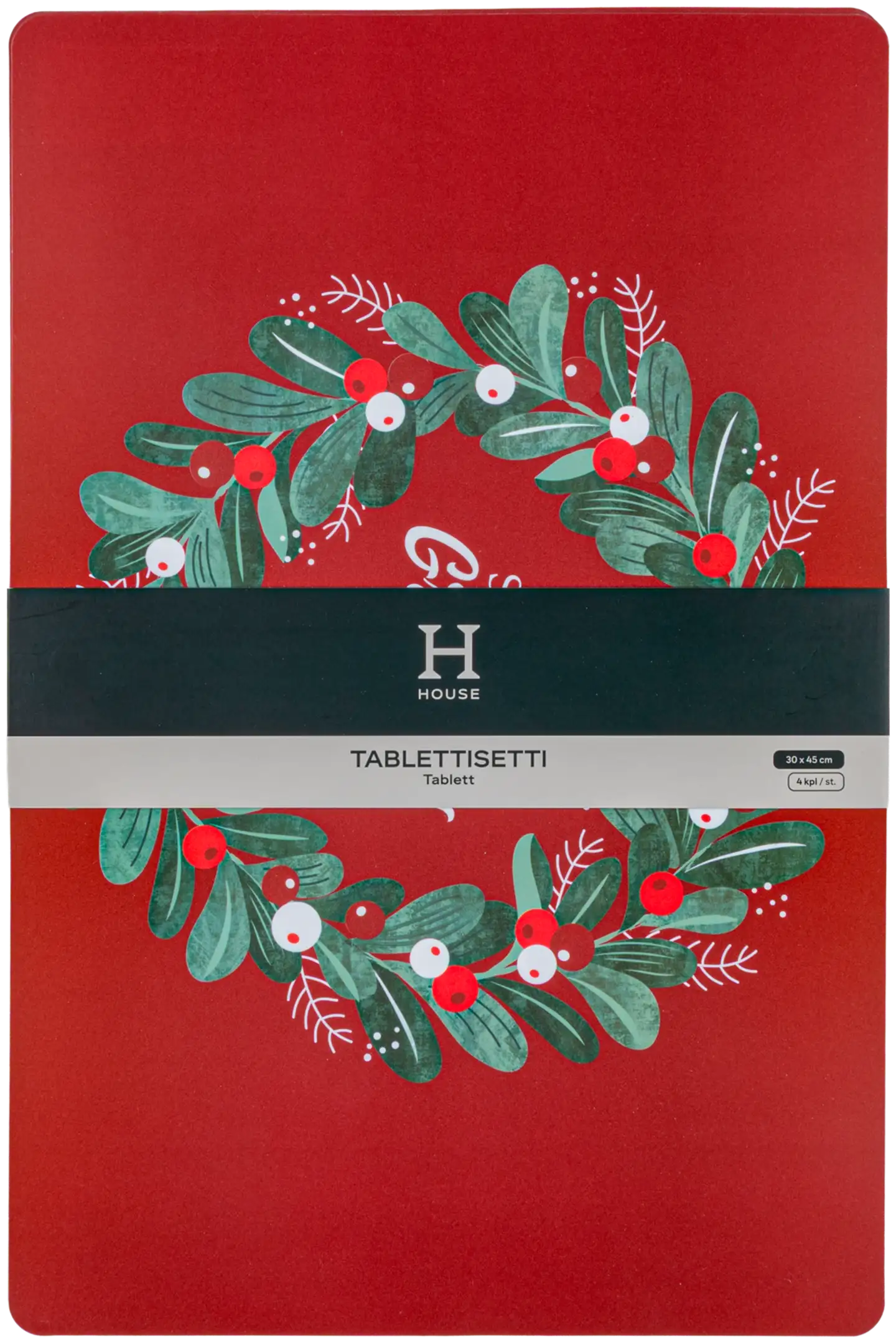 House muovitabletti Greetings 4 kpl 30 x 45 cm punainen - 2