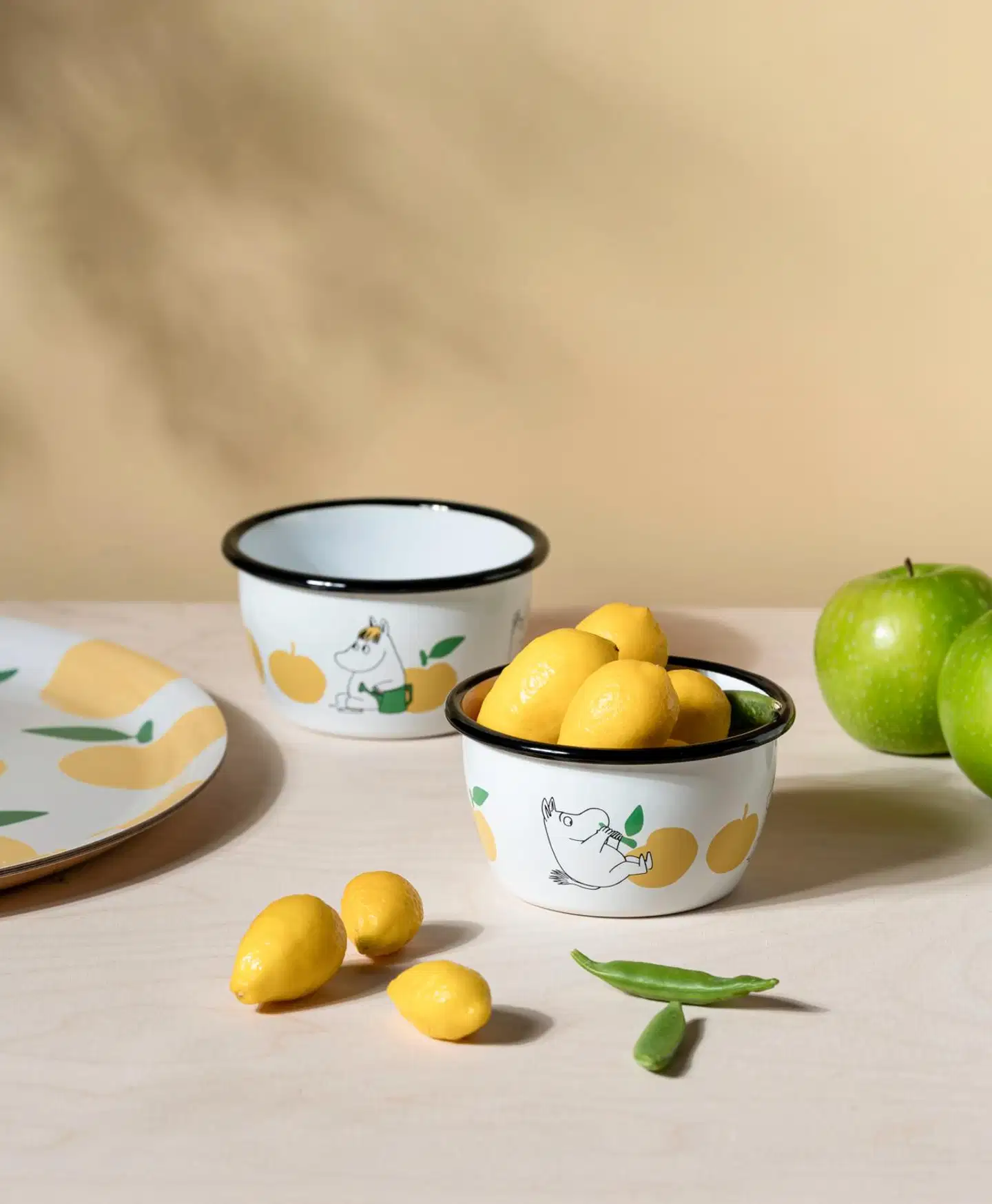 Muurla emalikulho Muumi Iloiset omput  3 dl, keltainen - 2