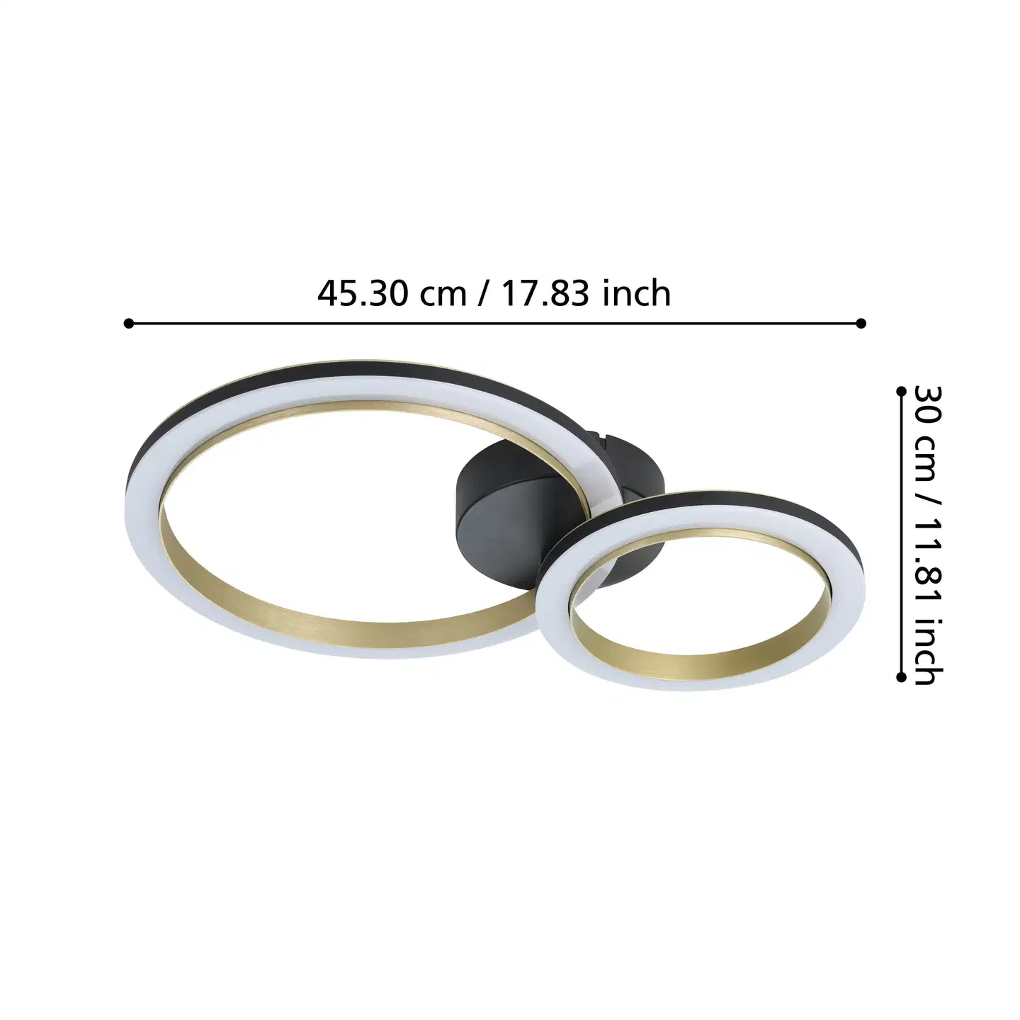 EGLO kattovalaisin Calliera LED 12W 42x30 cm musta/messinki - 4