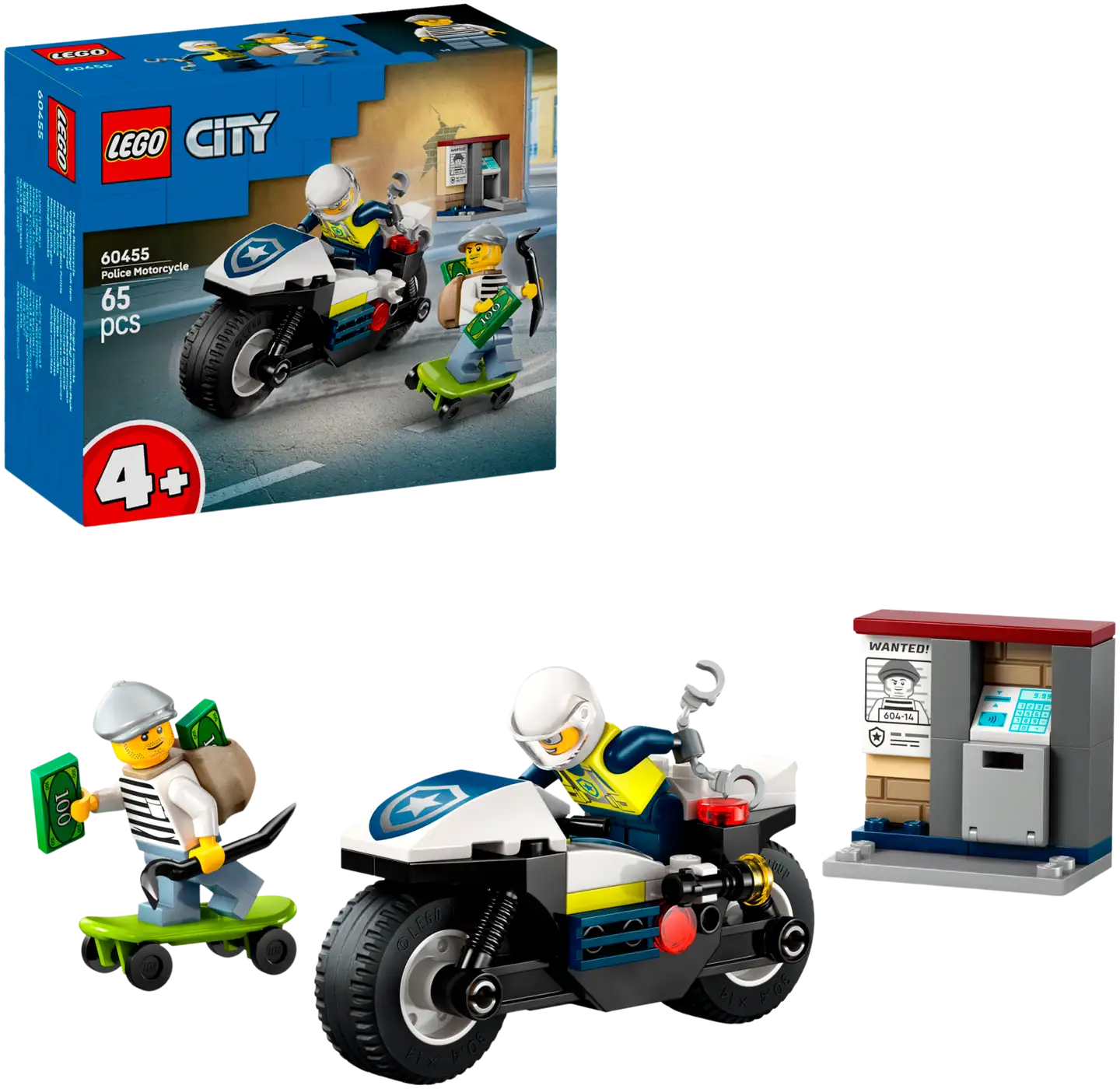LEGO® City Police 60455 Takaa-ajo poliisimoottoripyörällä - 1