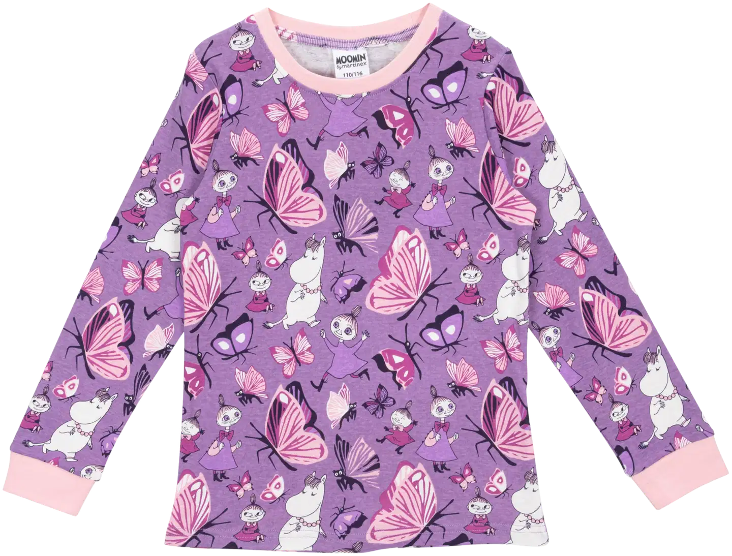 Muumi lasten pyjama Perhospuisto 592935 - liila - 2