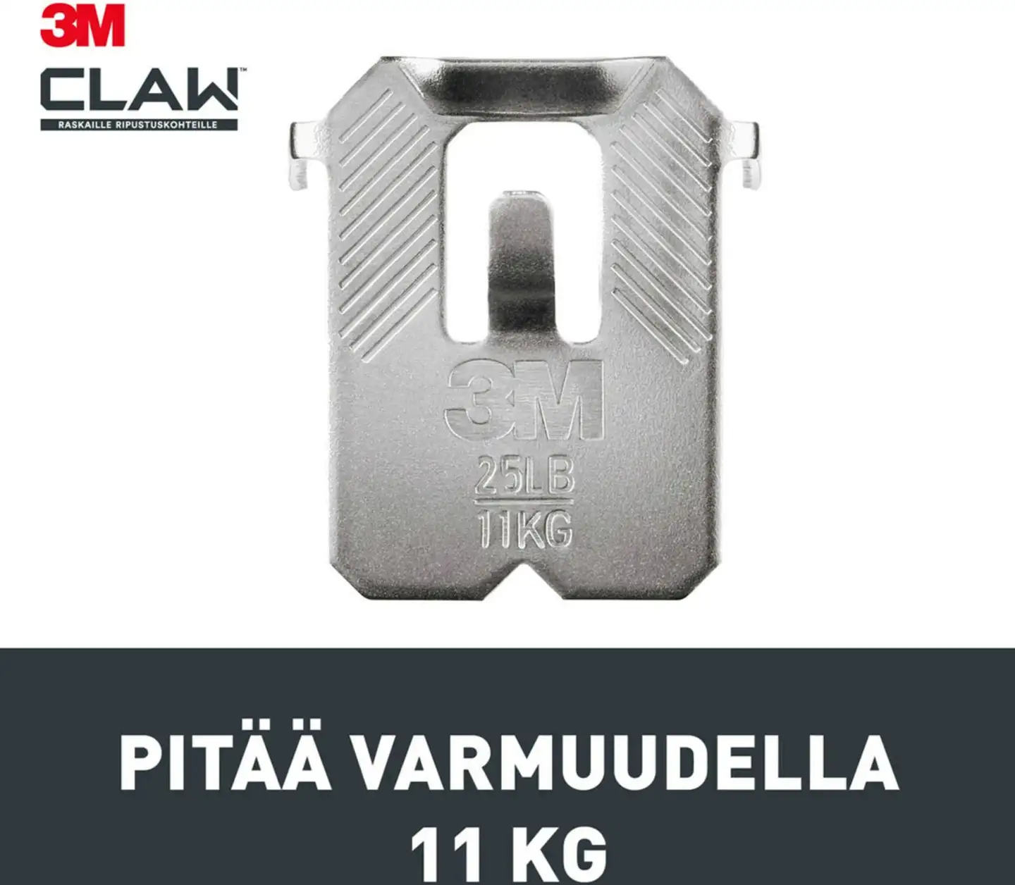 3M CLAW™-taulukoukku kipsilevylle, 11 kg 3PH11-2UKN, 2 ripustuskoukkua - 7