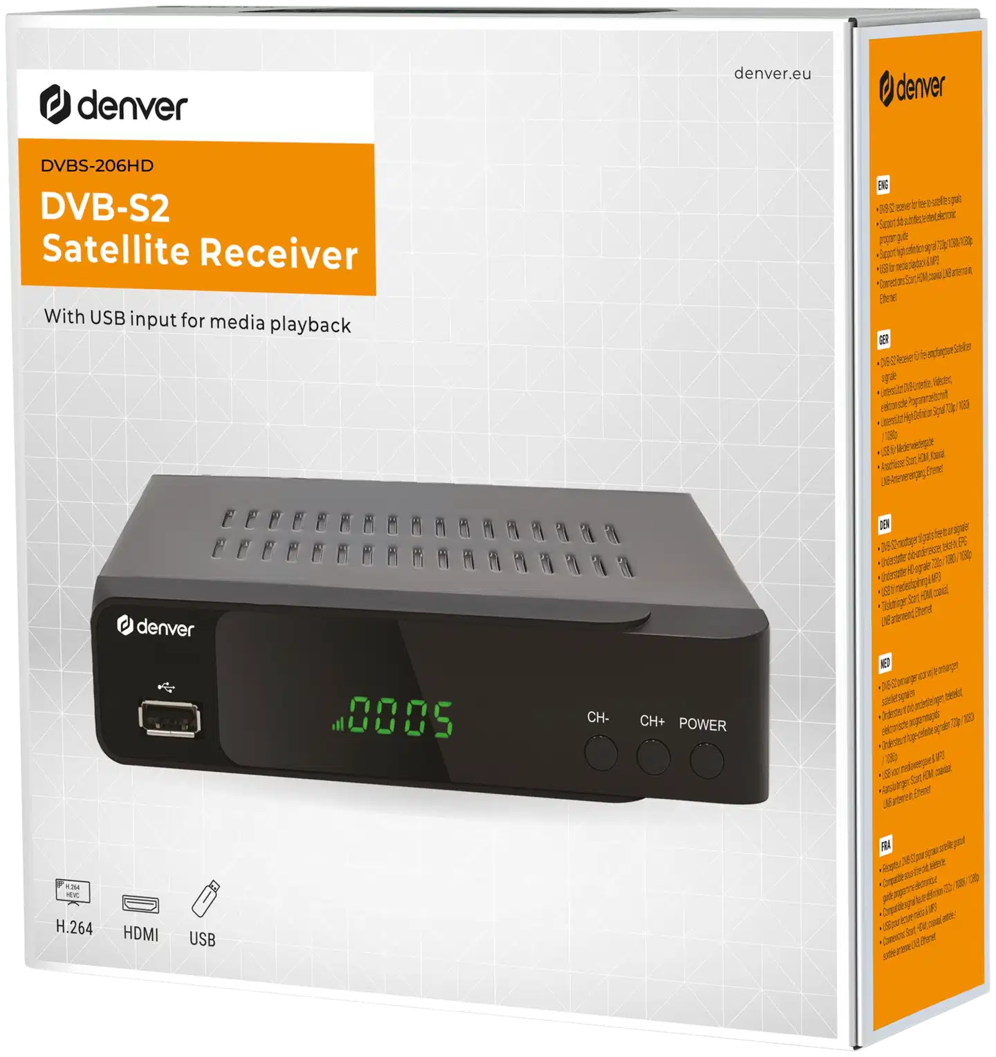 Denver digiboksi satelliittiverkkoon DVBS-206HD - 7