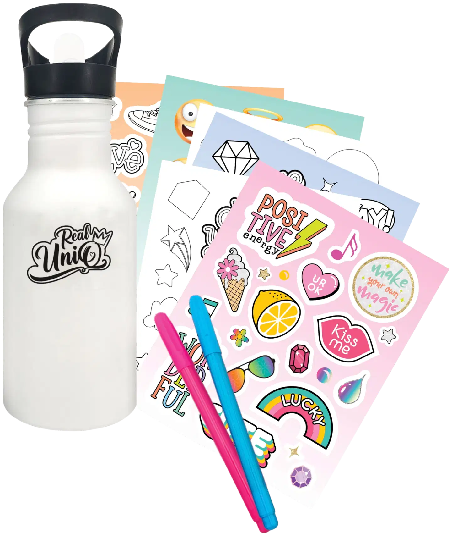 Real UniQ DIY Hydro Bottle -juomapullo 21 cm, koristele itse - 3