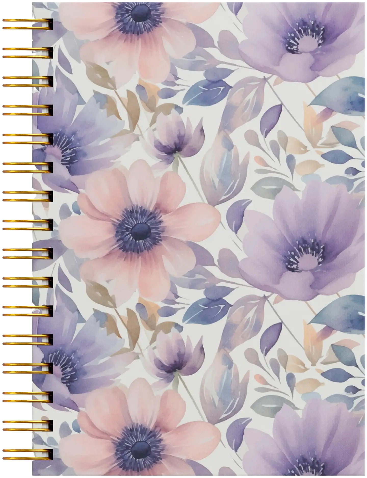 Notebook A5 lilac flowers - 1