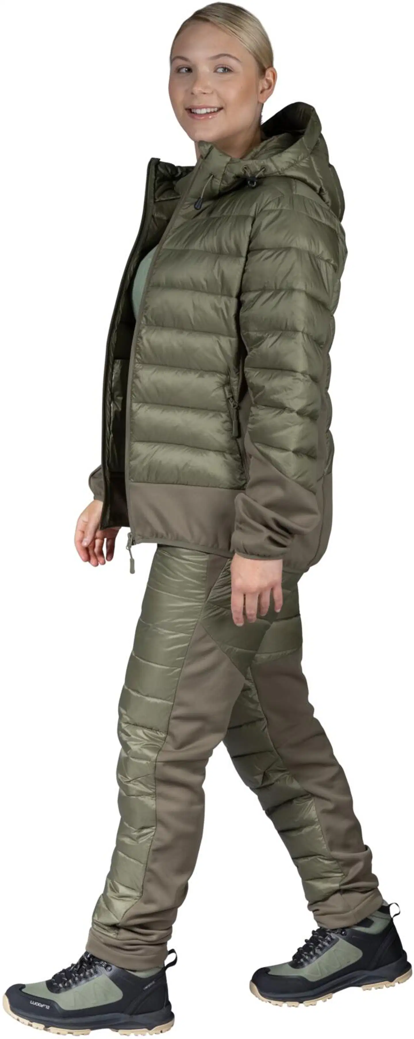 Luode12 naisten hybridihousut 223L332677 - Burnt olive - 7