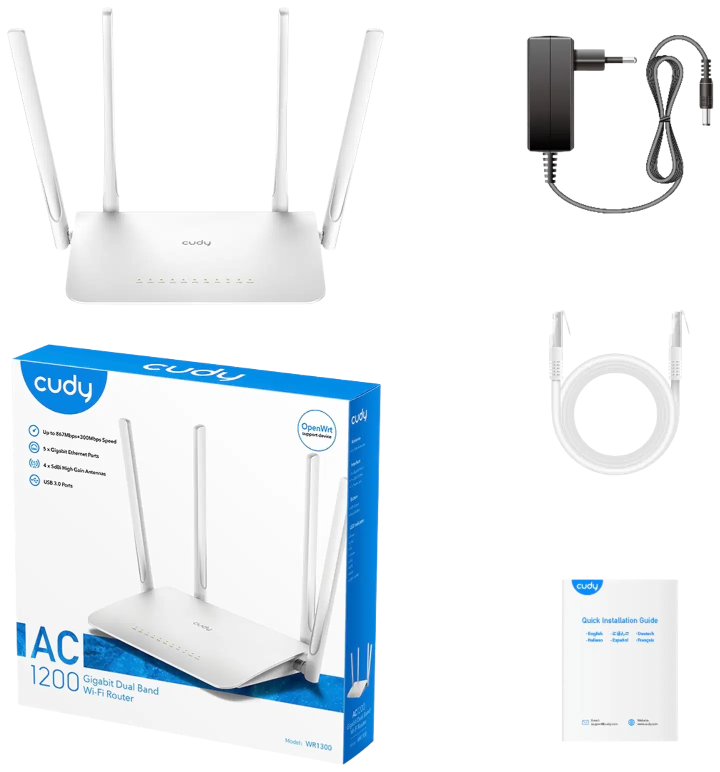 Cudy langaton sovitin WU1400 - 4