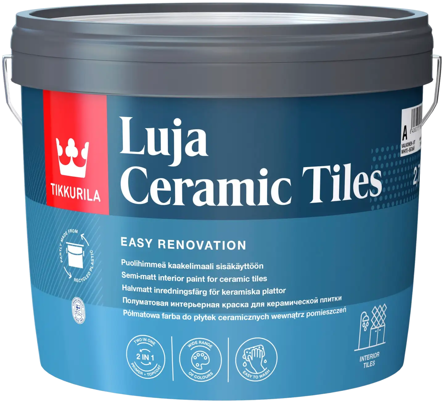 Tikkurila kaakelimaali Luja Ceramic Tiles 2,7 l C sävytettävä puolihimmeä