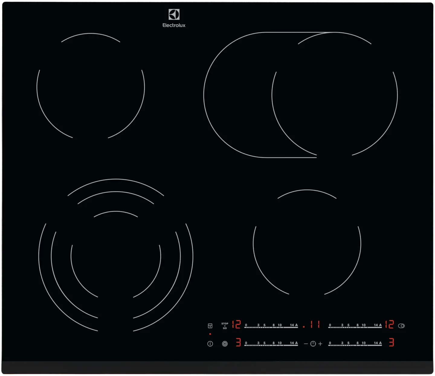 Electrolux keraaminen taso HOC650F musta reunus