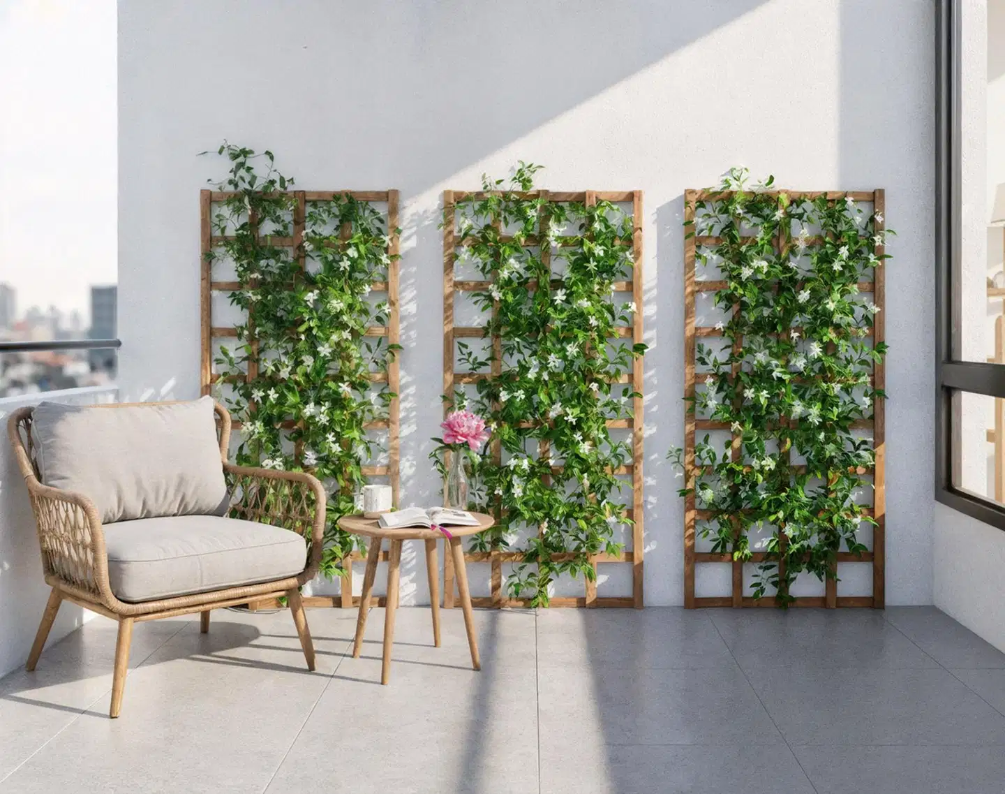 Ritilä / aitaelementti 80X180cm, luonnon ruskea, Materiaalivahvuus 15x38mm - 5