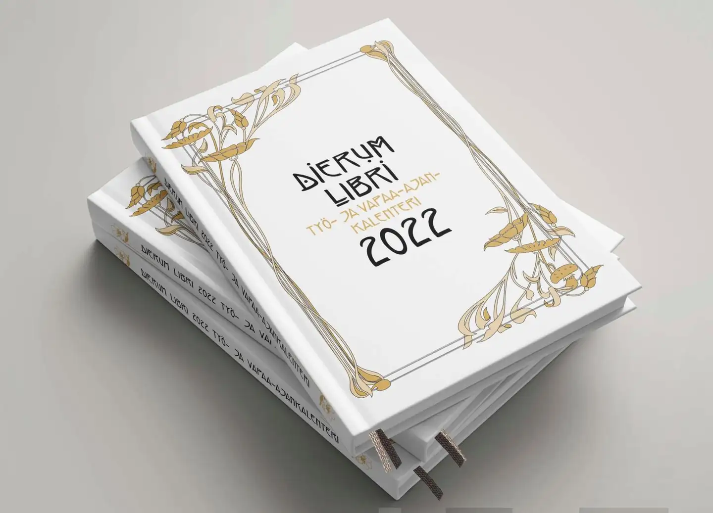 Rahikainen, Dierum Libri työ- ja vapaa-ajankalenteri 2022 - Art Nouveau valkoinen kansi