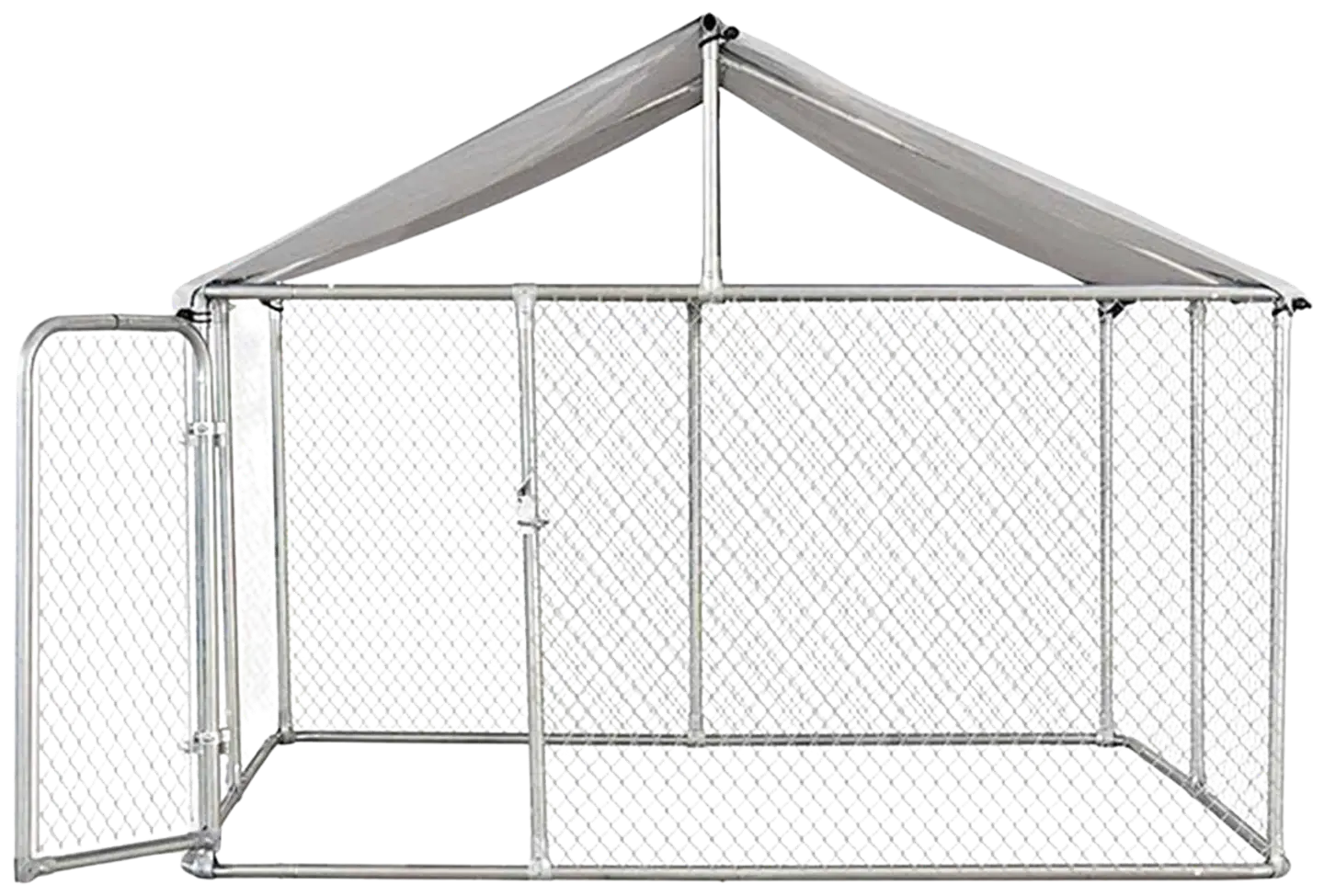 Trekker koira-aitaus katoksella 4x4 m harmaa - 2