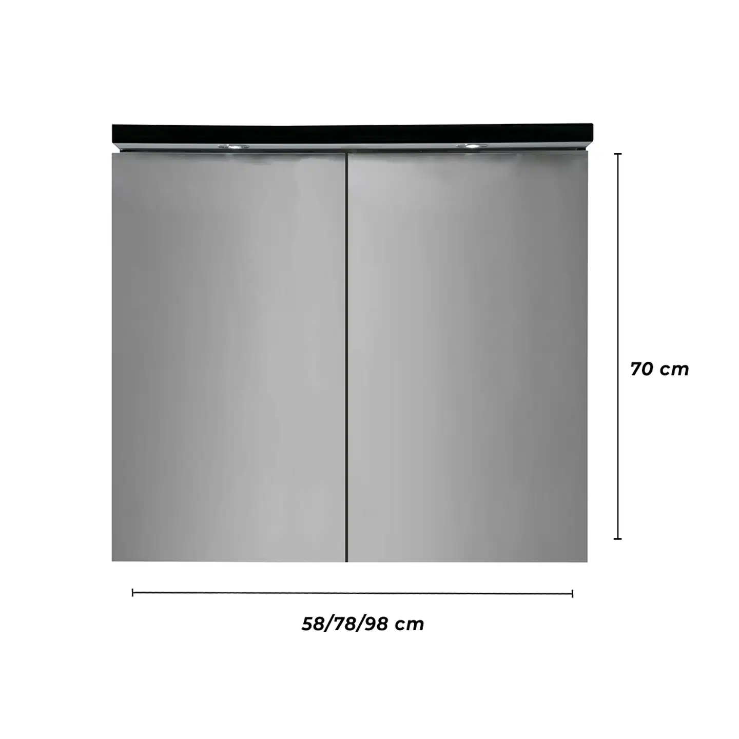 Lykke peilikaappi nordic original 78x13x70cm, musta - 7