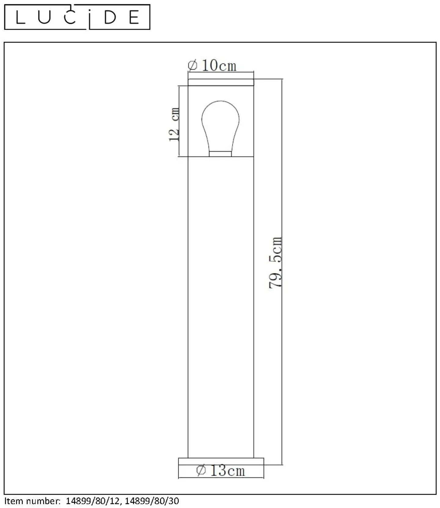 Lucide pylväsvalaisin Fedor IP44 79,5 cm musta - 4