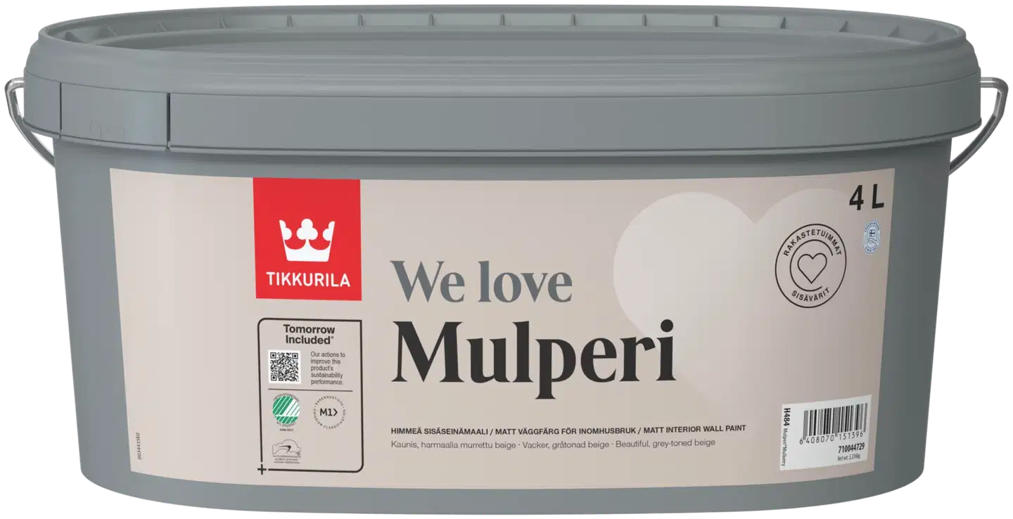 Tikkurila sisäseinämaali We love – Tikkurila Mulperi 4 l