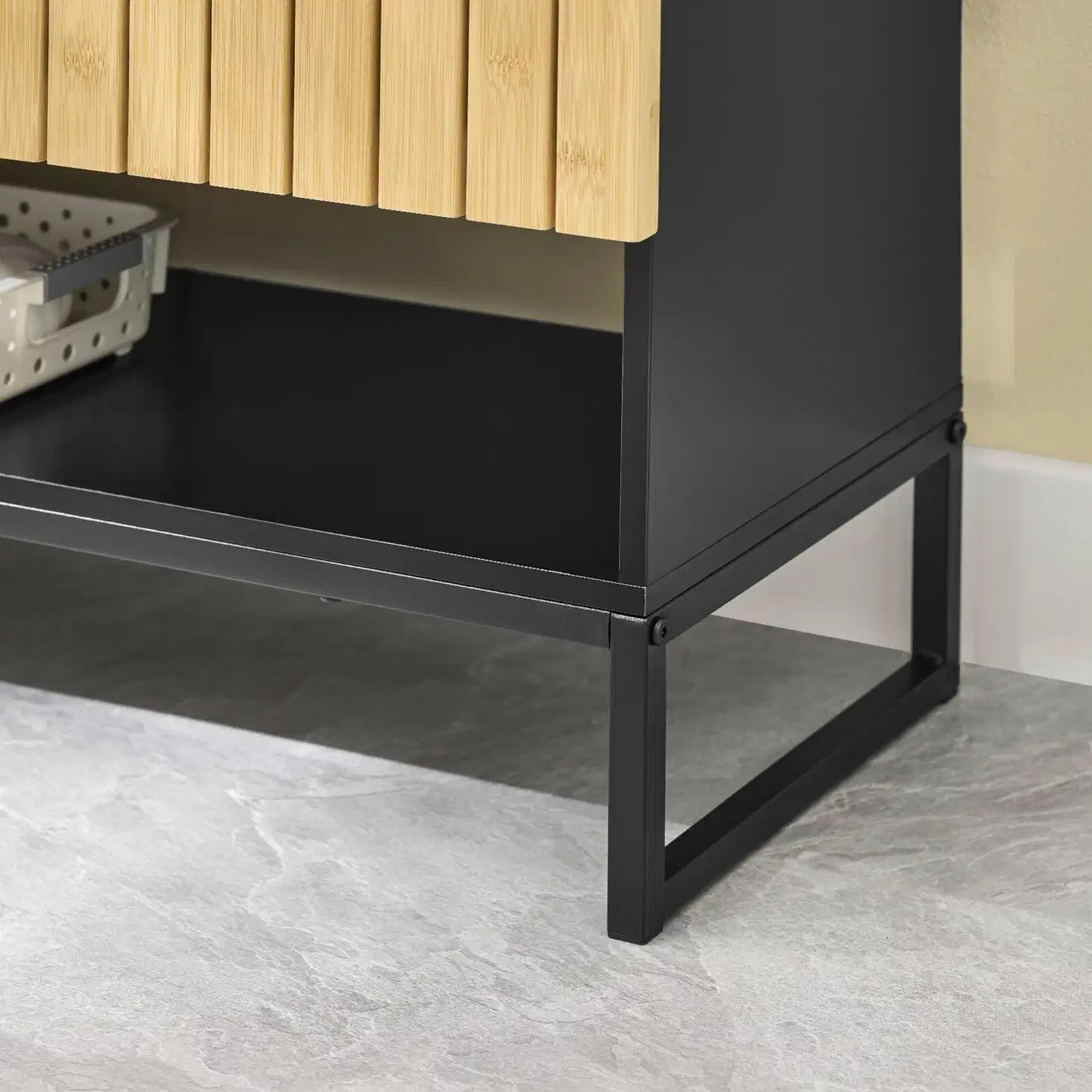 SoBuy allaskaappi bamboo ja musta BZR202-SCH - 6