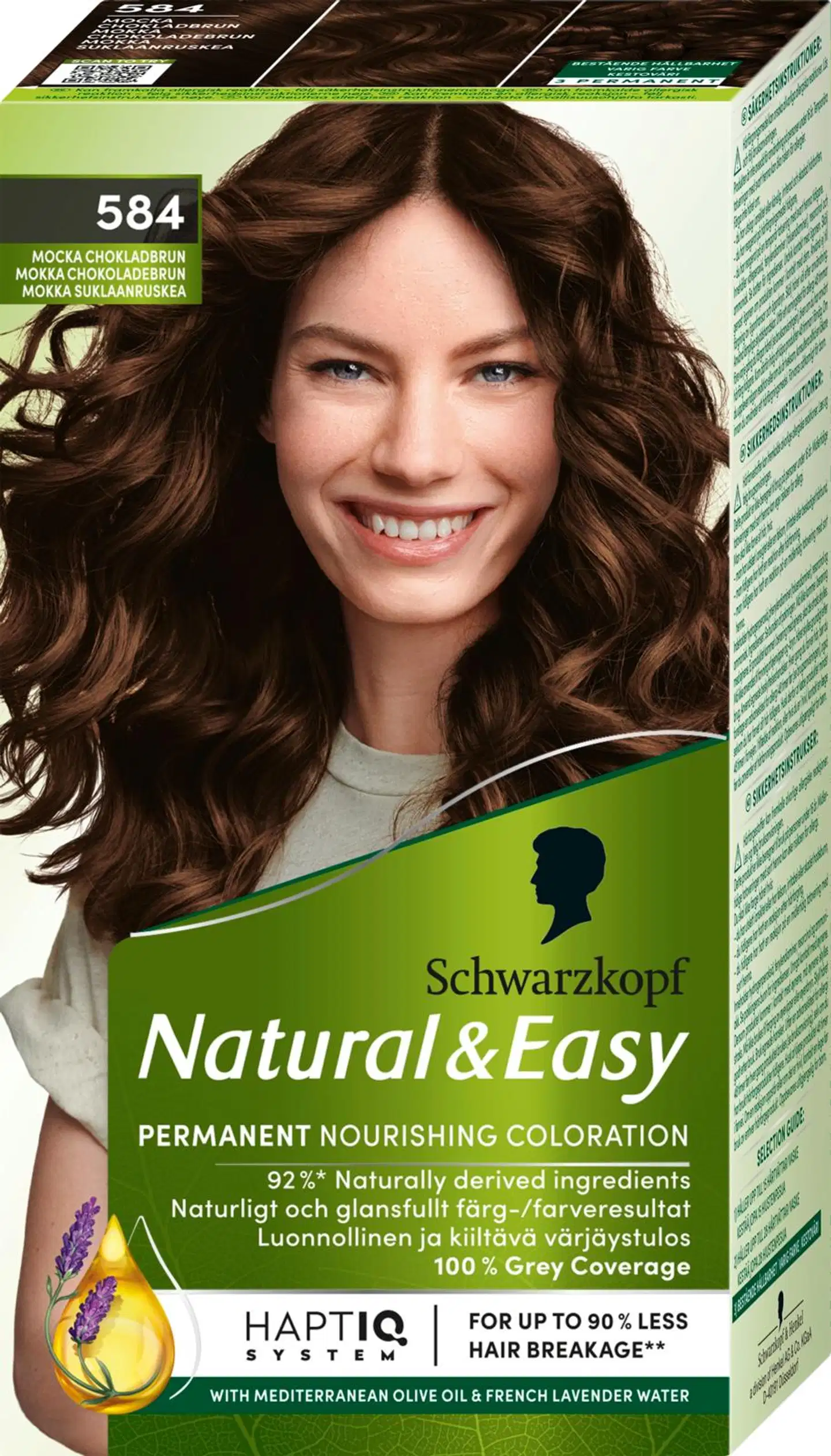 Schwarzkopf Natural & Easy 550 Satiini Tummanvaalea hiusväri - 584 Mokka Suklaanruskea - 1