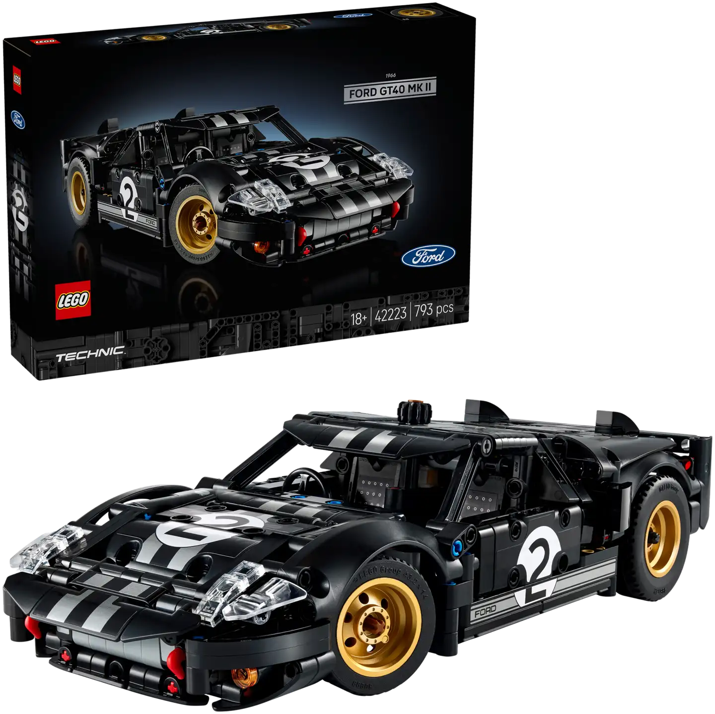 LEGO® Technic 42223 1966 Ford GT40 MKII ‑kilpa-auto - 1